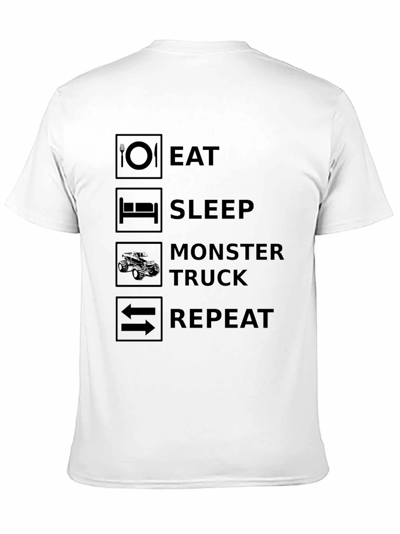 Eat Sleep Monster Truck Repeat Black T-Shirt