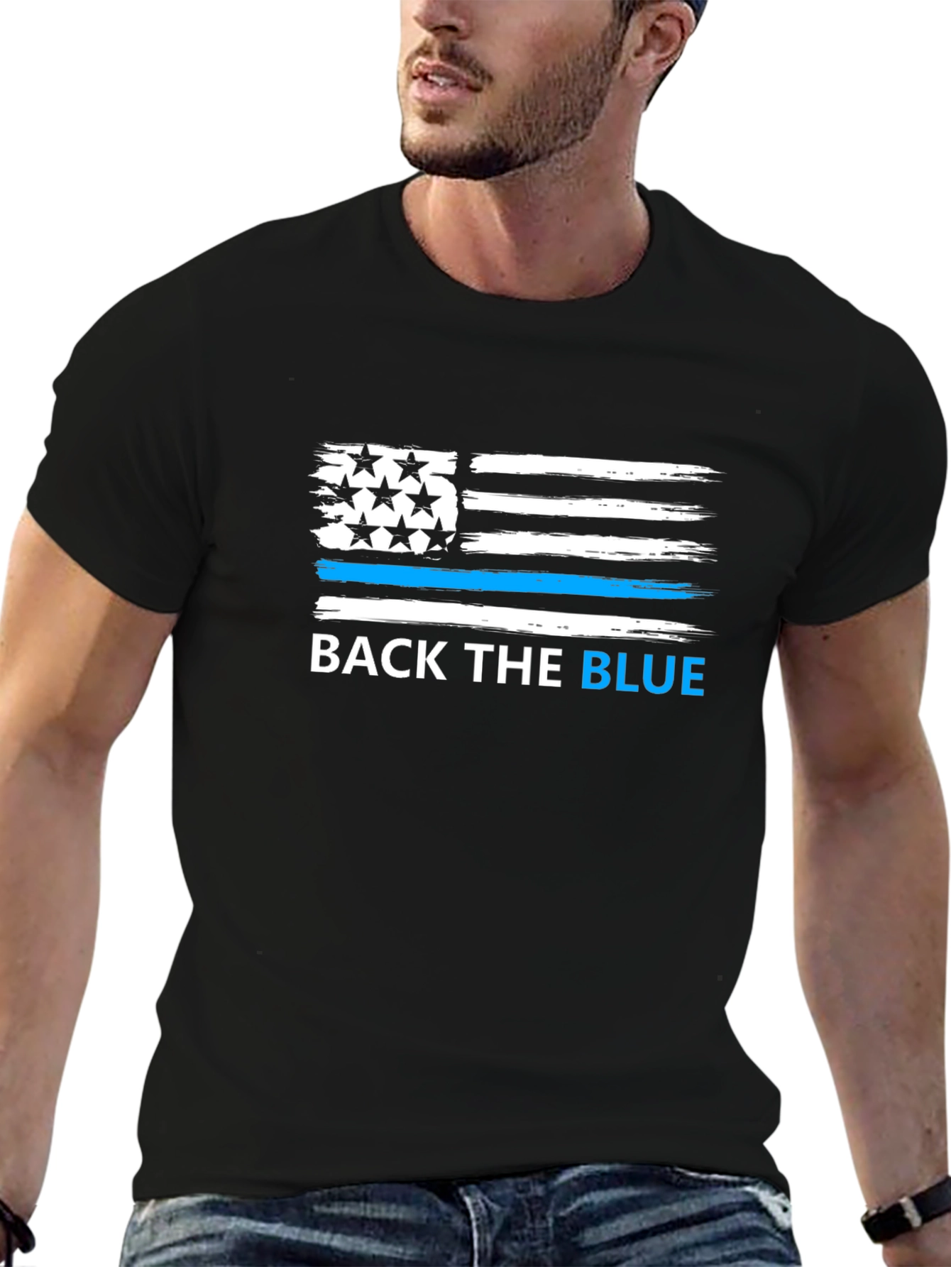 Back the Blue American Flag T-Shirt