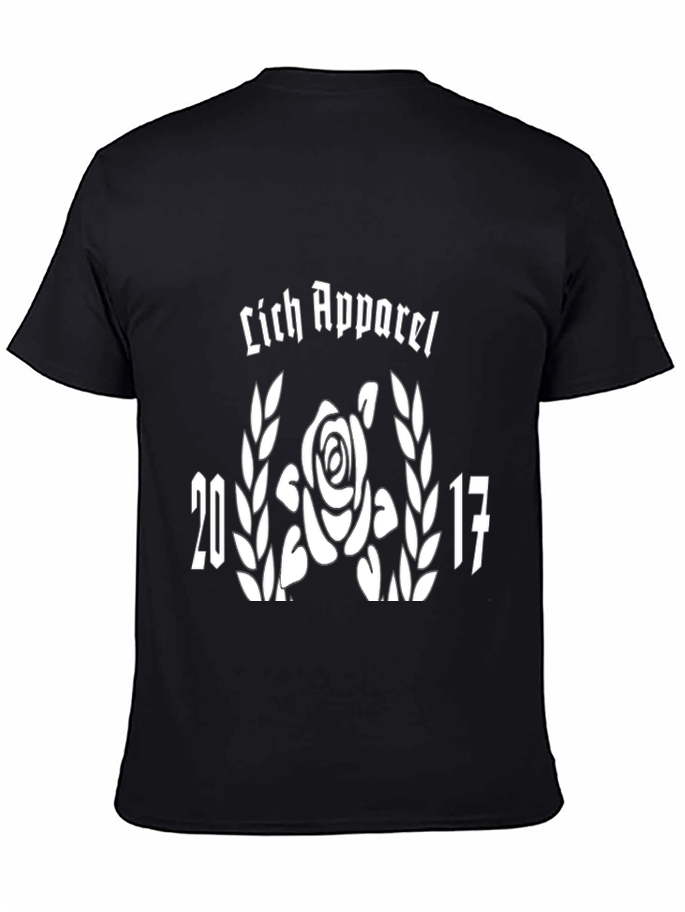Lich Apparel Black T-Shirt Rose and 2017 Graphic
