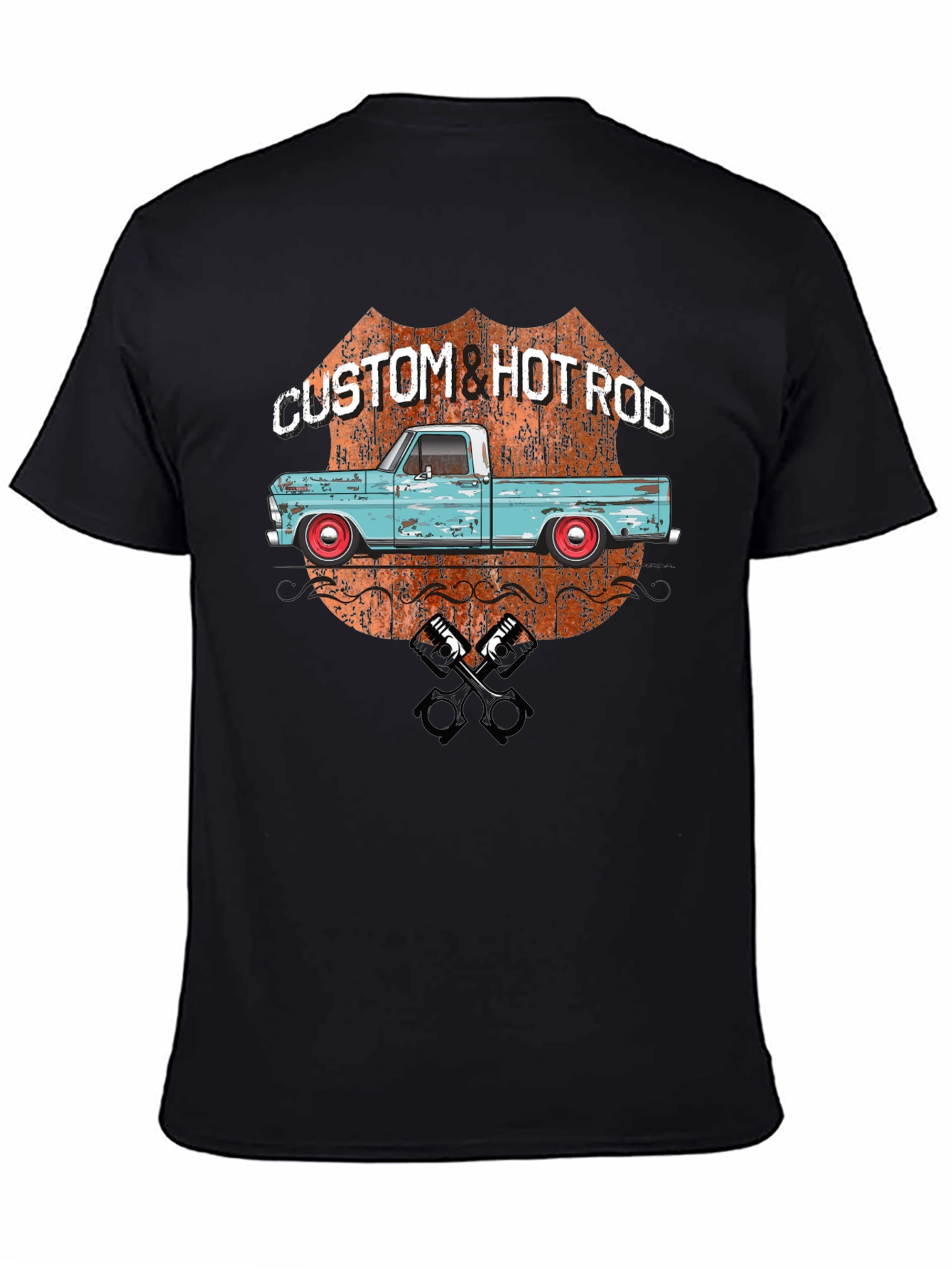 Custom Hot Rod Truck T-Shirt - Black