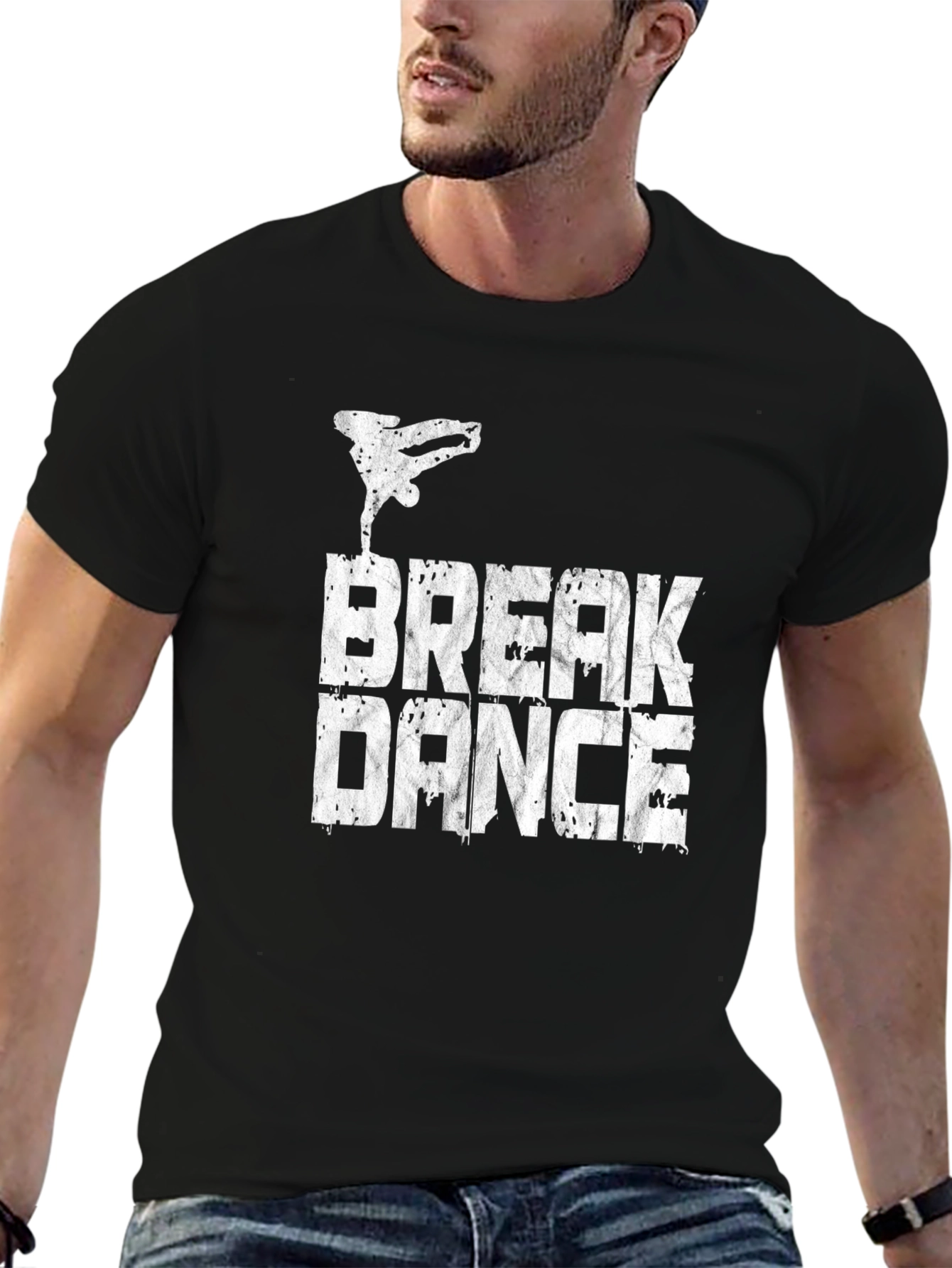 Break Dance Graphic T-Shirt - Black Cotton Tee