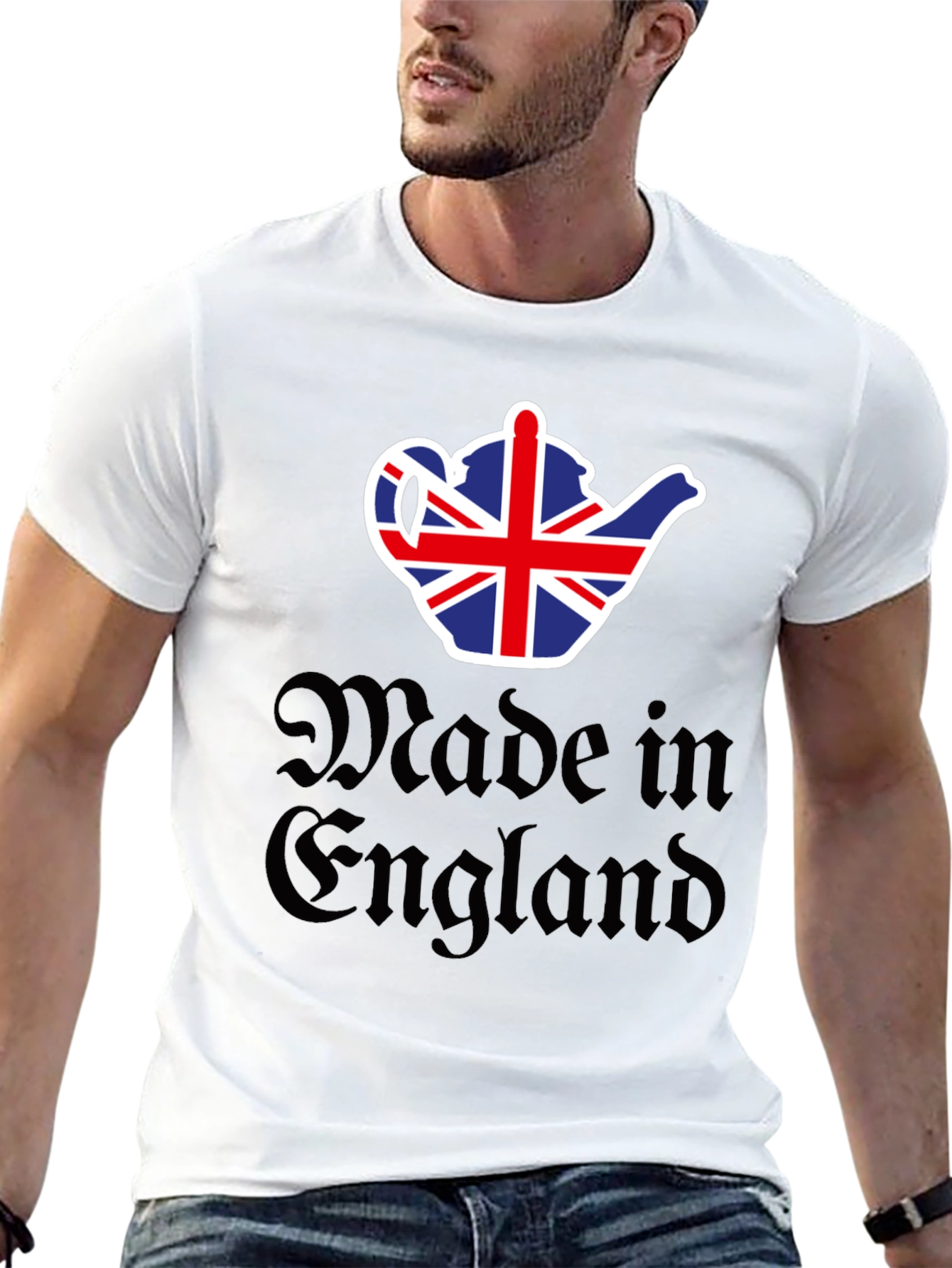 Made in England UK Flag Teapot Graphic T-Shirt