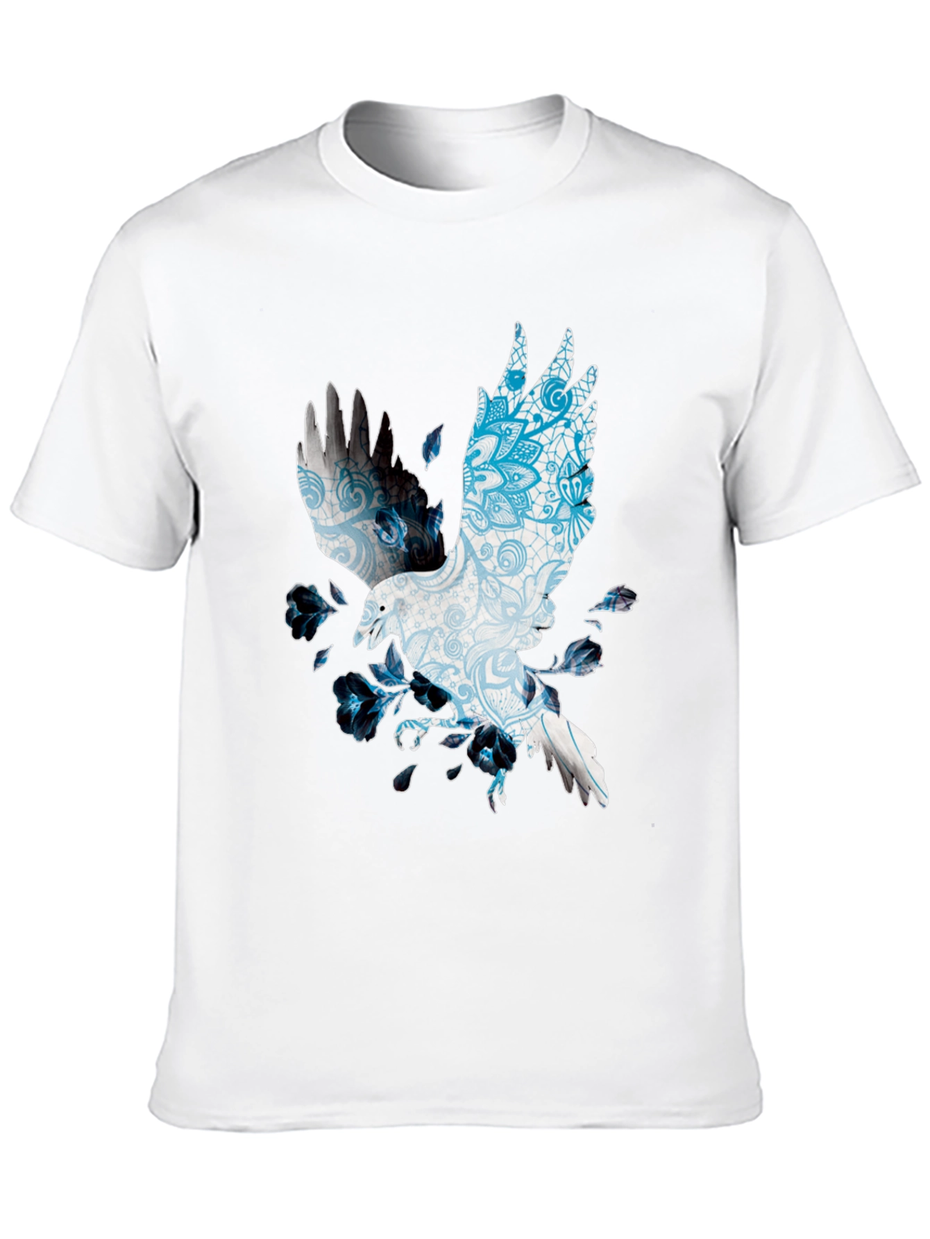 Raven Mandala Print Black T-Shirt
