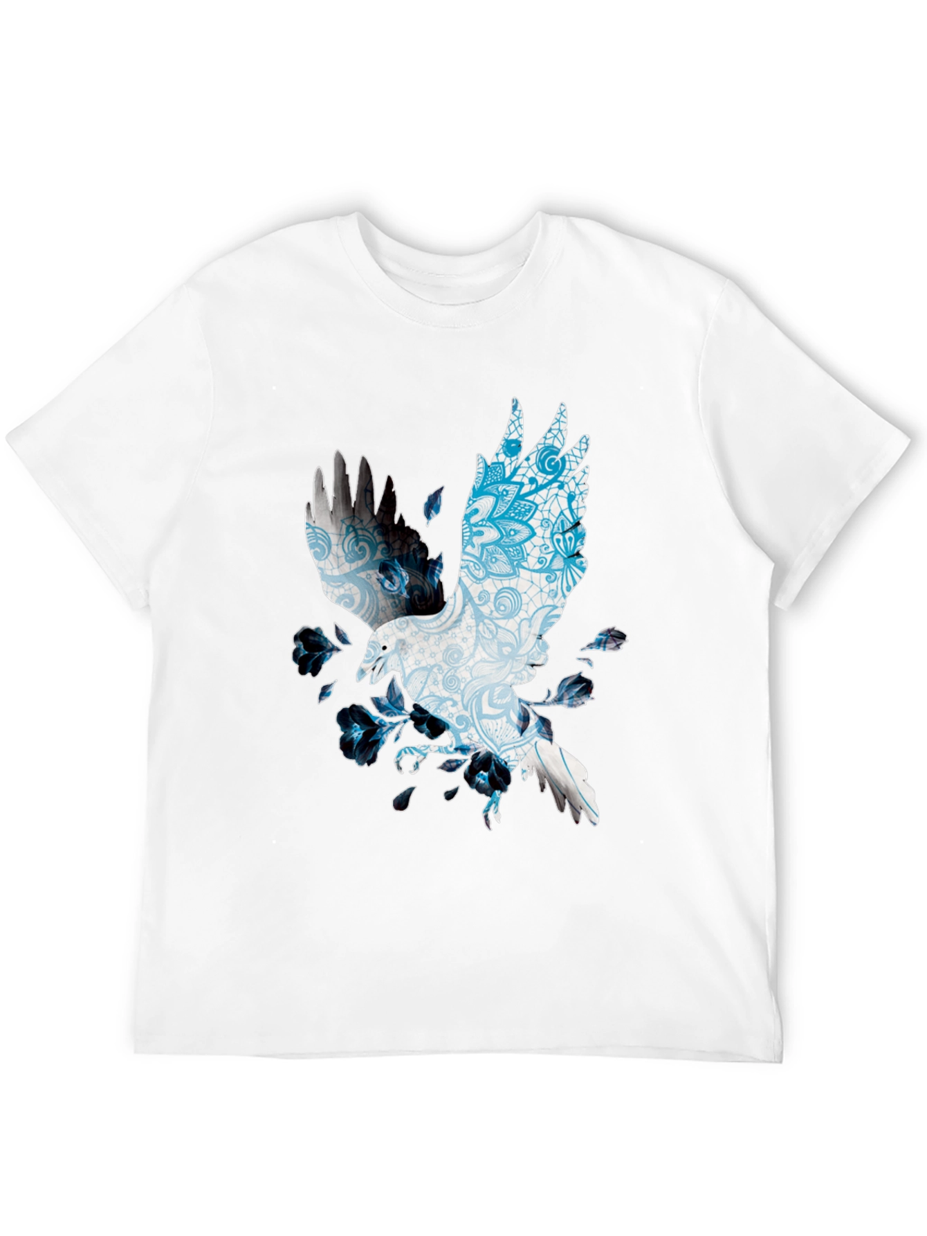 Raven Mandala Print Black T-Shirt