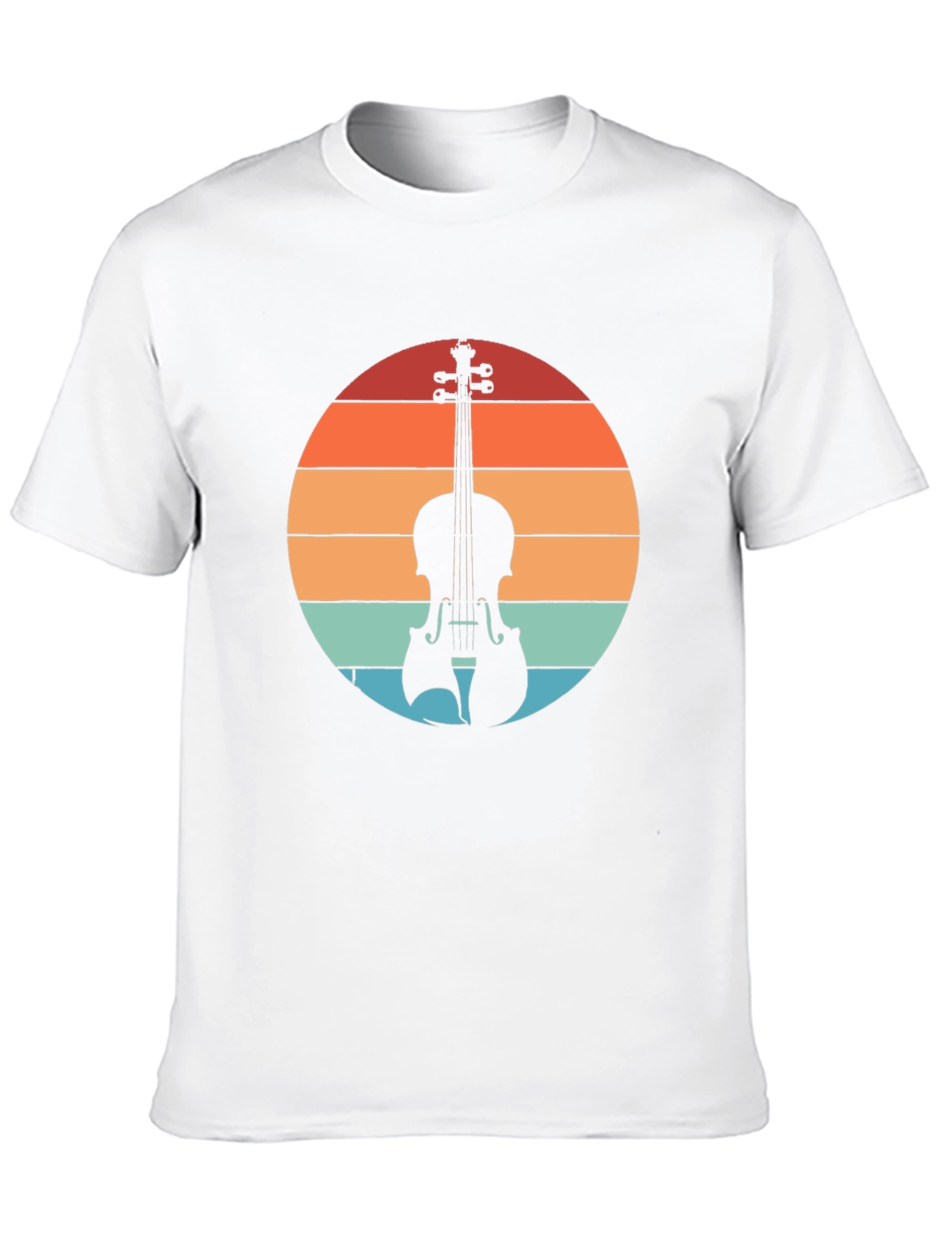 Retro Violin Sunset Graphic Tee - Musical Instrument T-Shirt