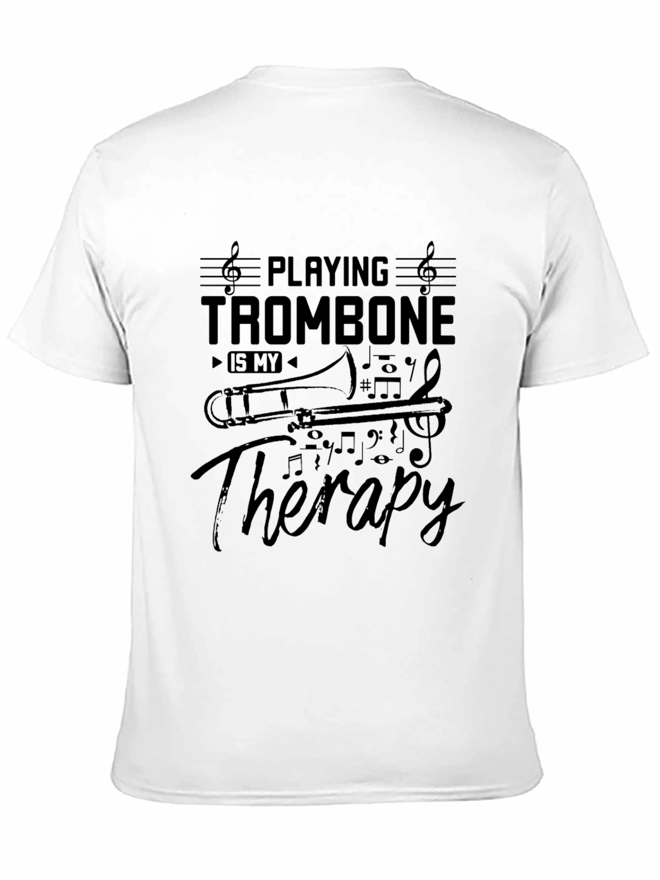 Trombone Therapy Black T-Shirt - Musicians Tee
