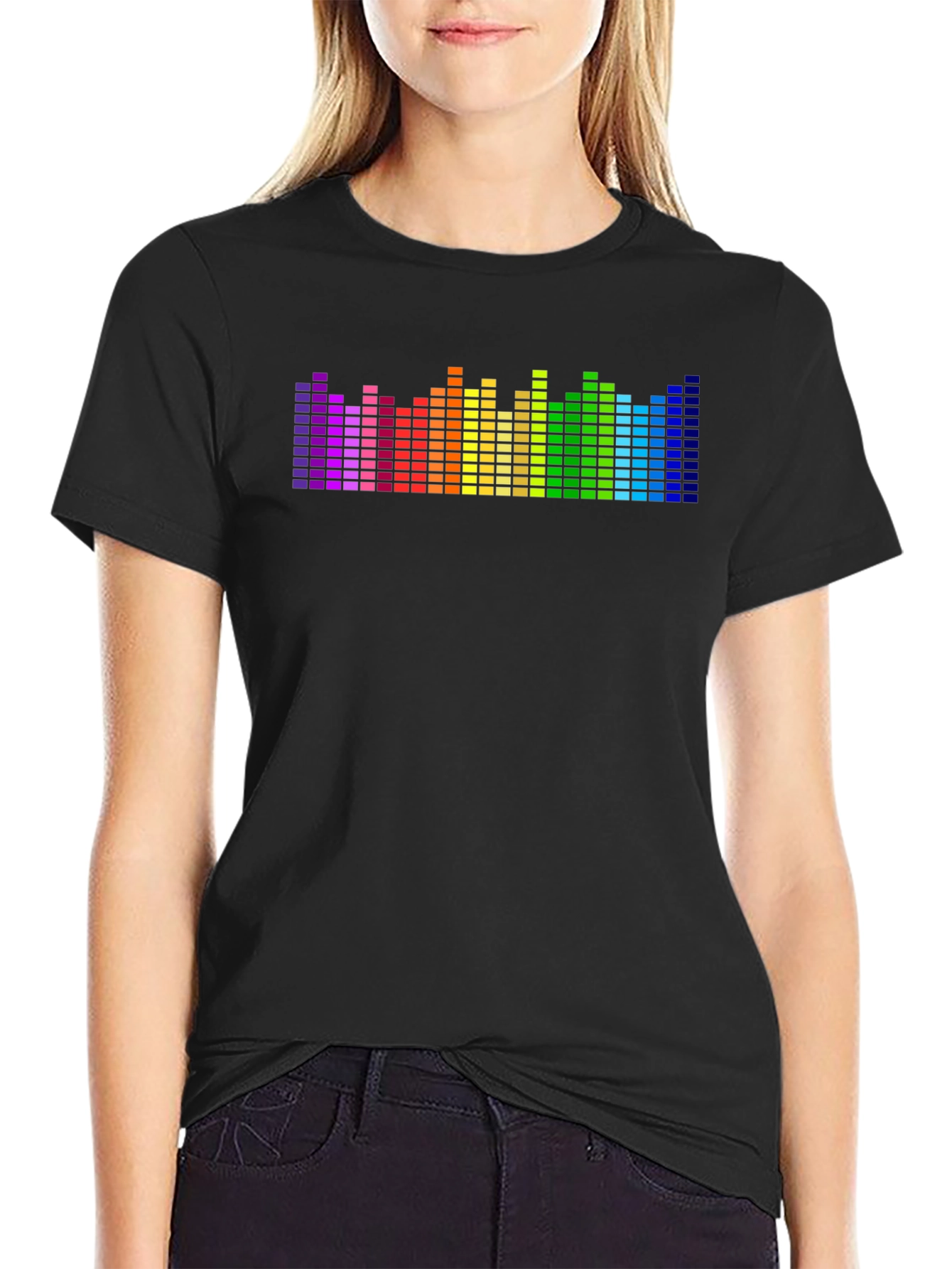 Rainbow Equalizer Graphic Black T-Shirt