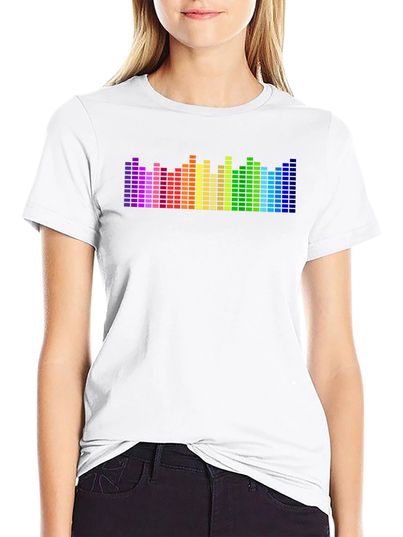 Rainbow Equalizer Graphic Black T-Shirt