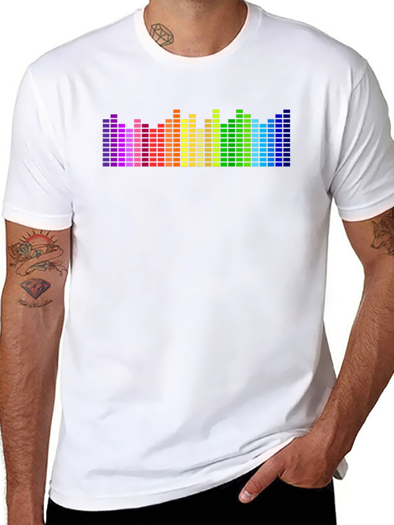 Rainbow Equalizer Graphic Black T-Shirt
