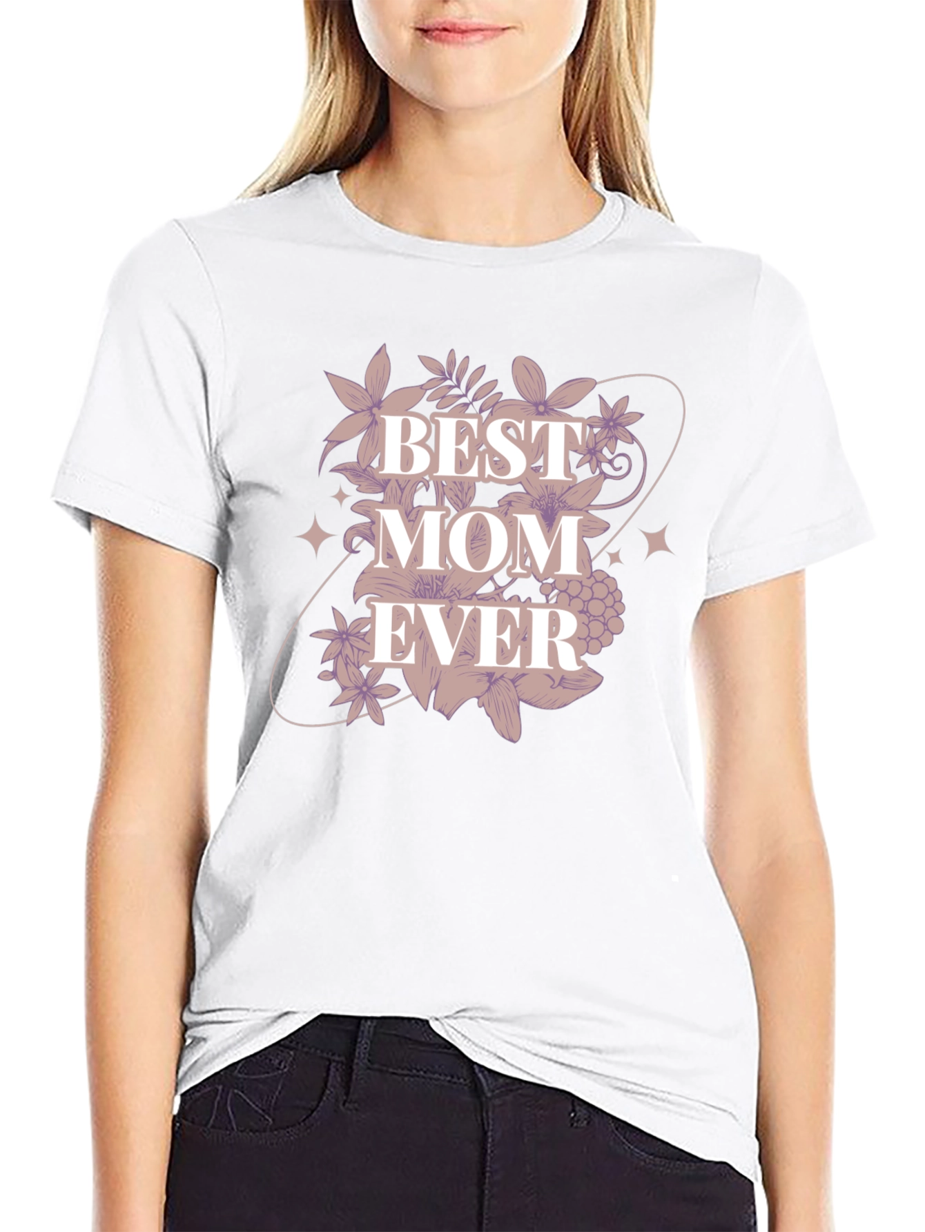 Best Mom Ever Floral Graphic T-Shirt