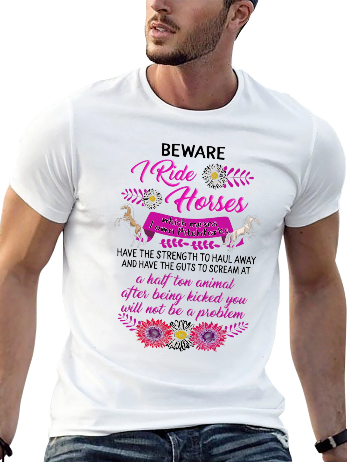 Beware I Ride Horses T-Shirt
