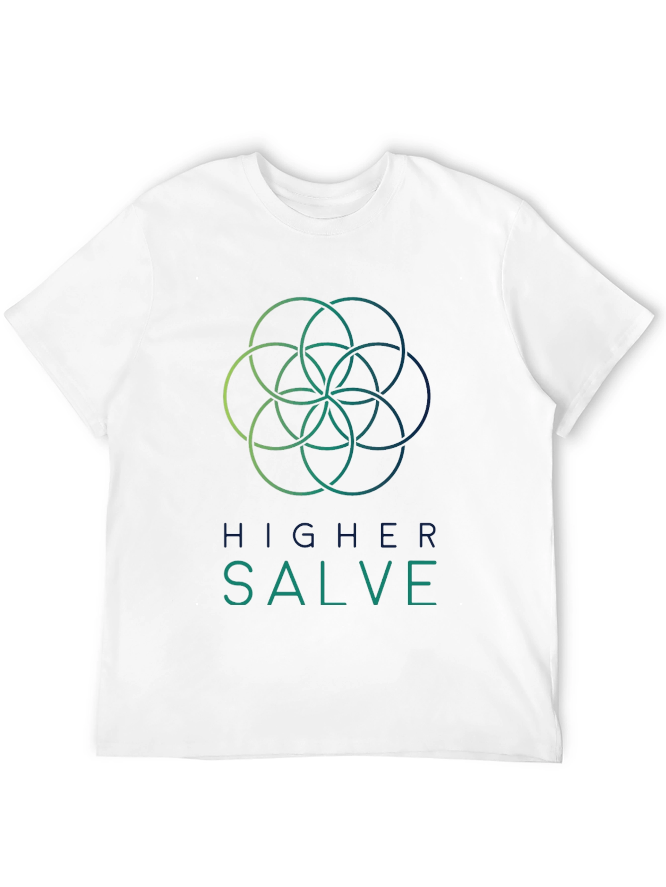 Higher Salve Black T-Shirt with Geometric Design