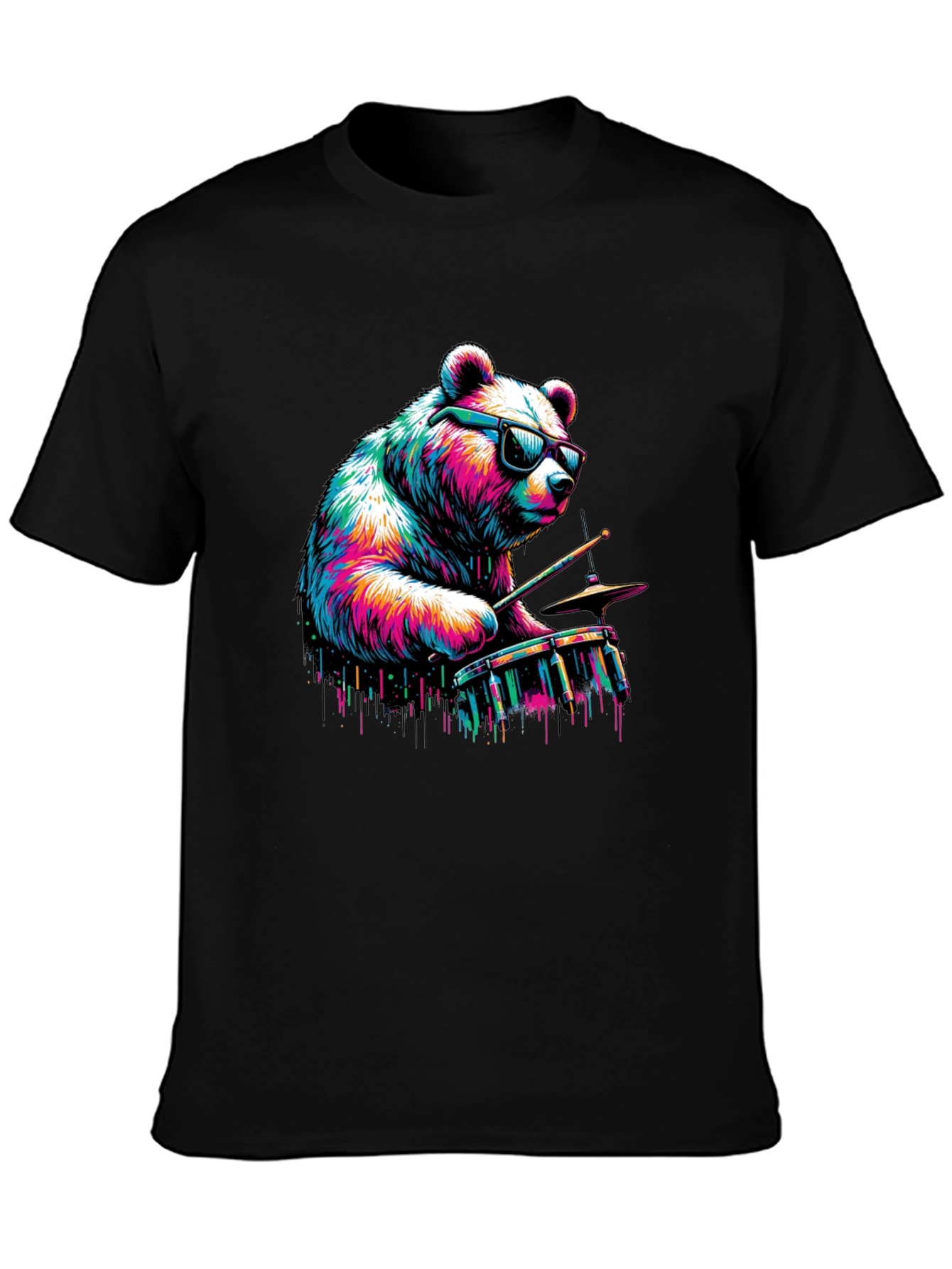 Bear Drummer Graphic Tee - Cool & Unique Design