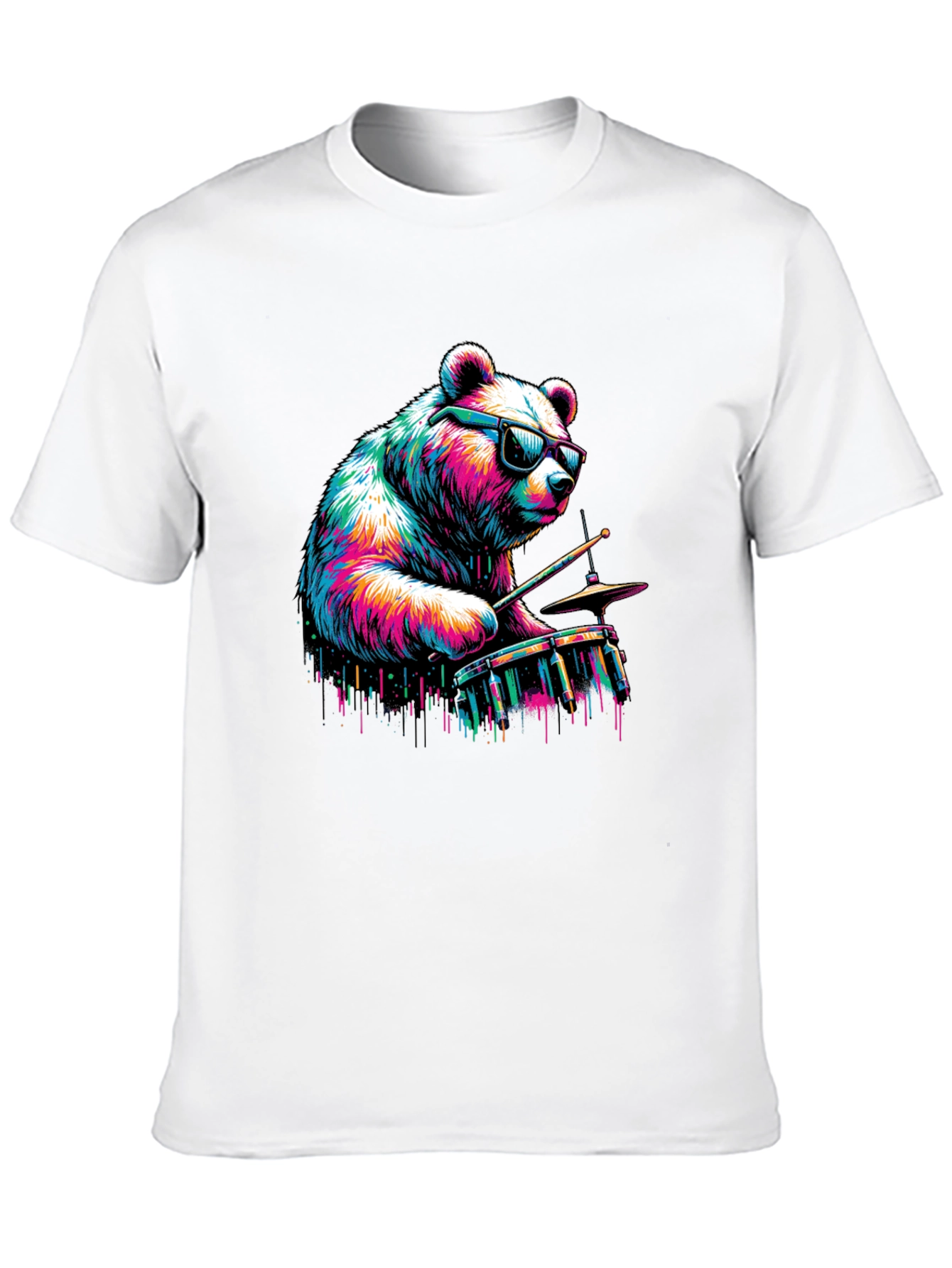 Bear Drummer Graphic Tee - Cool & Unique Design