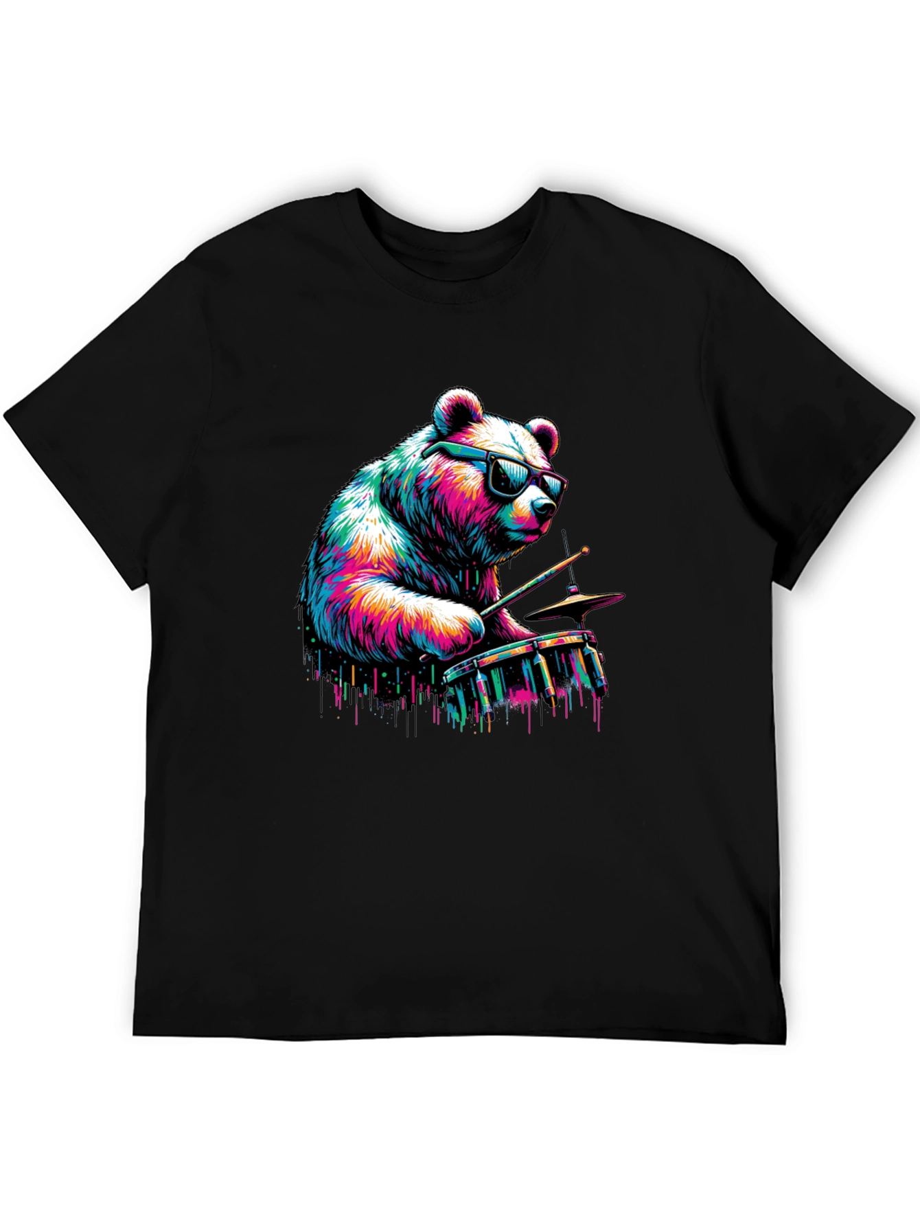 Bear Drummer Graphic Tee - Cool & Unique Design