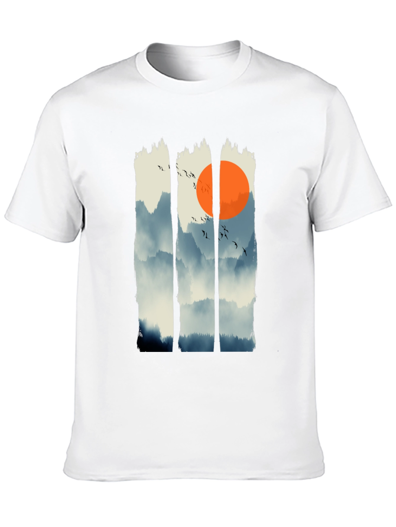 Zen Mountain Sunset Graphic Tee - Black