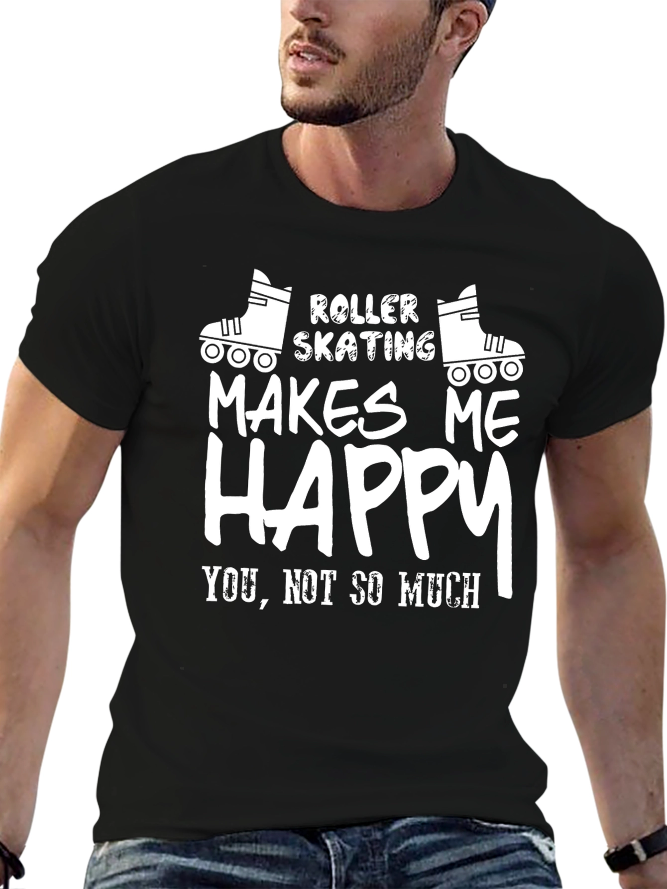 Roller Skating Makes Me Happy Graphic T-Shirt