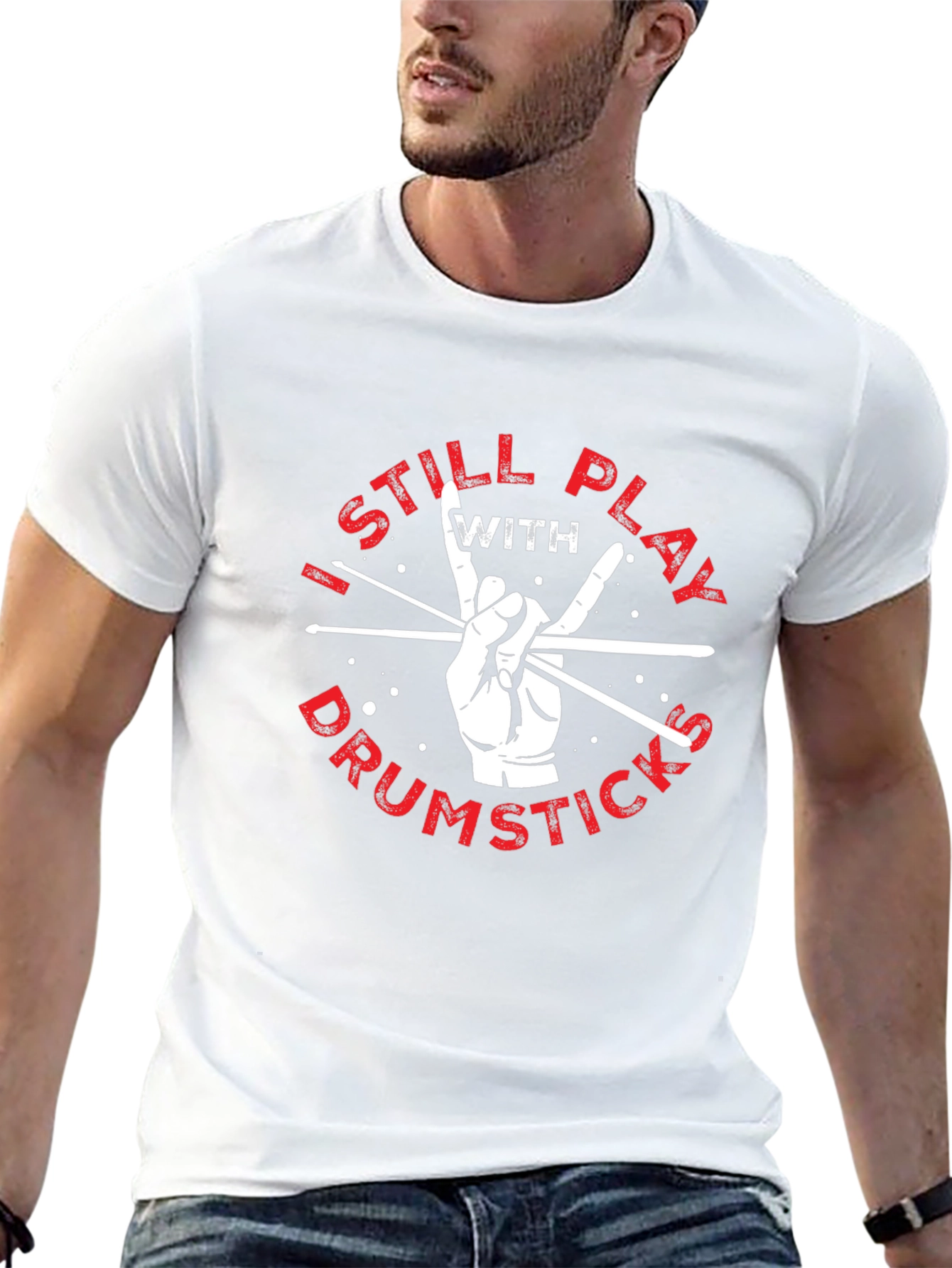 I Still Play with Drumsticks Black T-Shirt