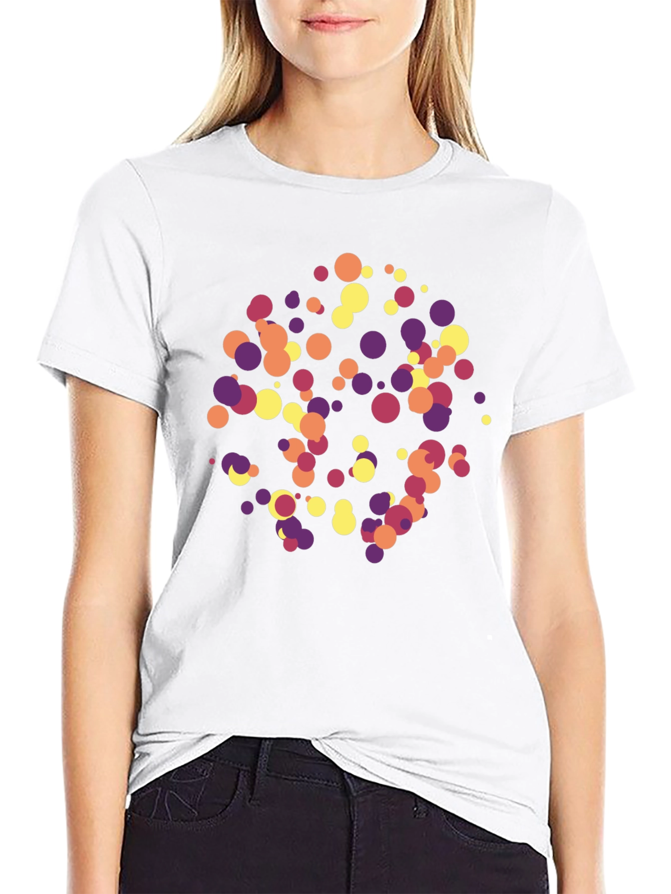 Abstract Dot Pattern Black T-Shirt