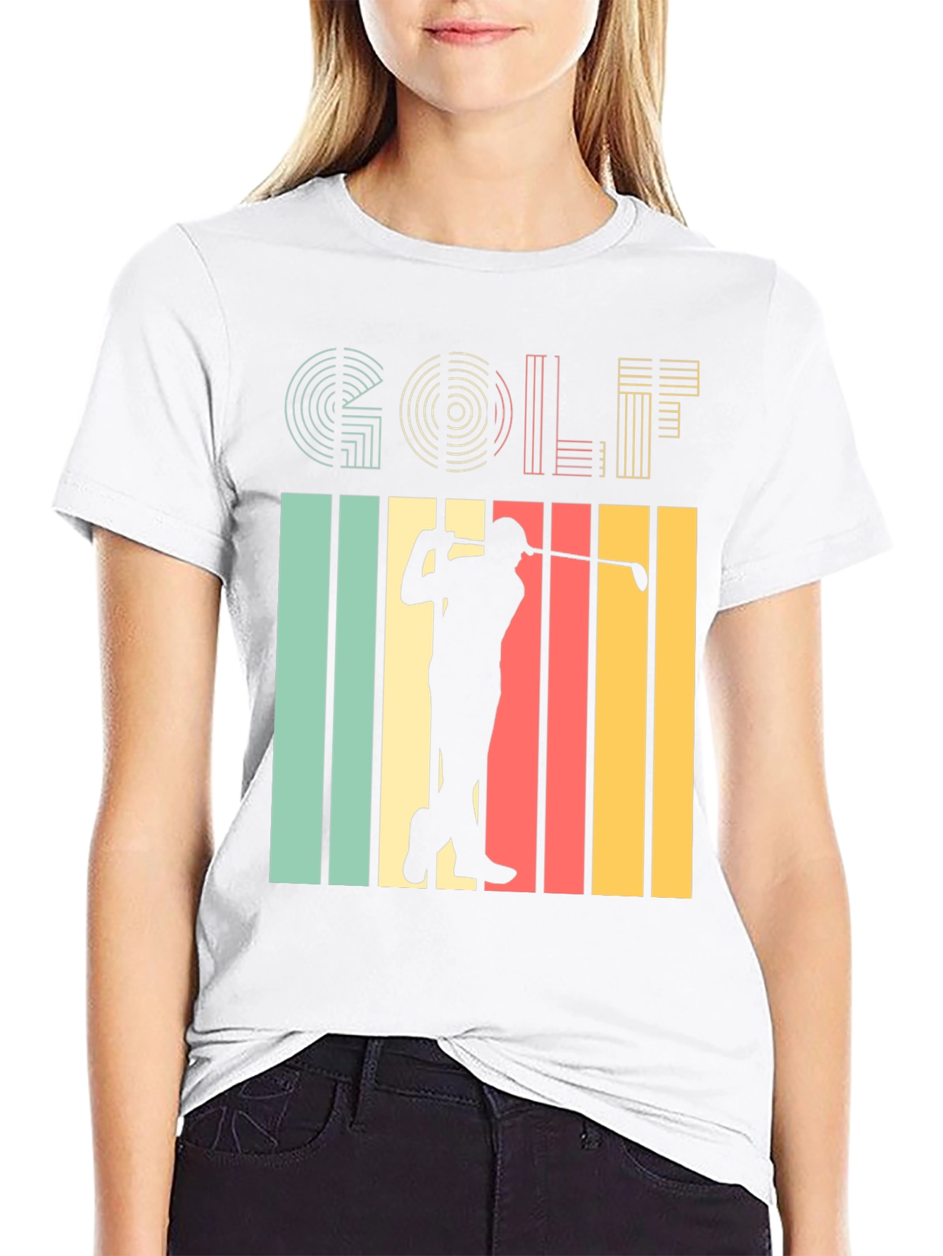 Retro Golf T-Shirt - Golfer Silhouette Tee