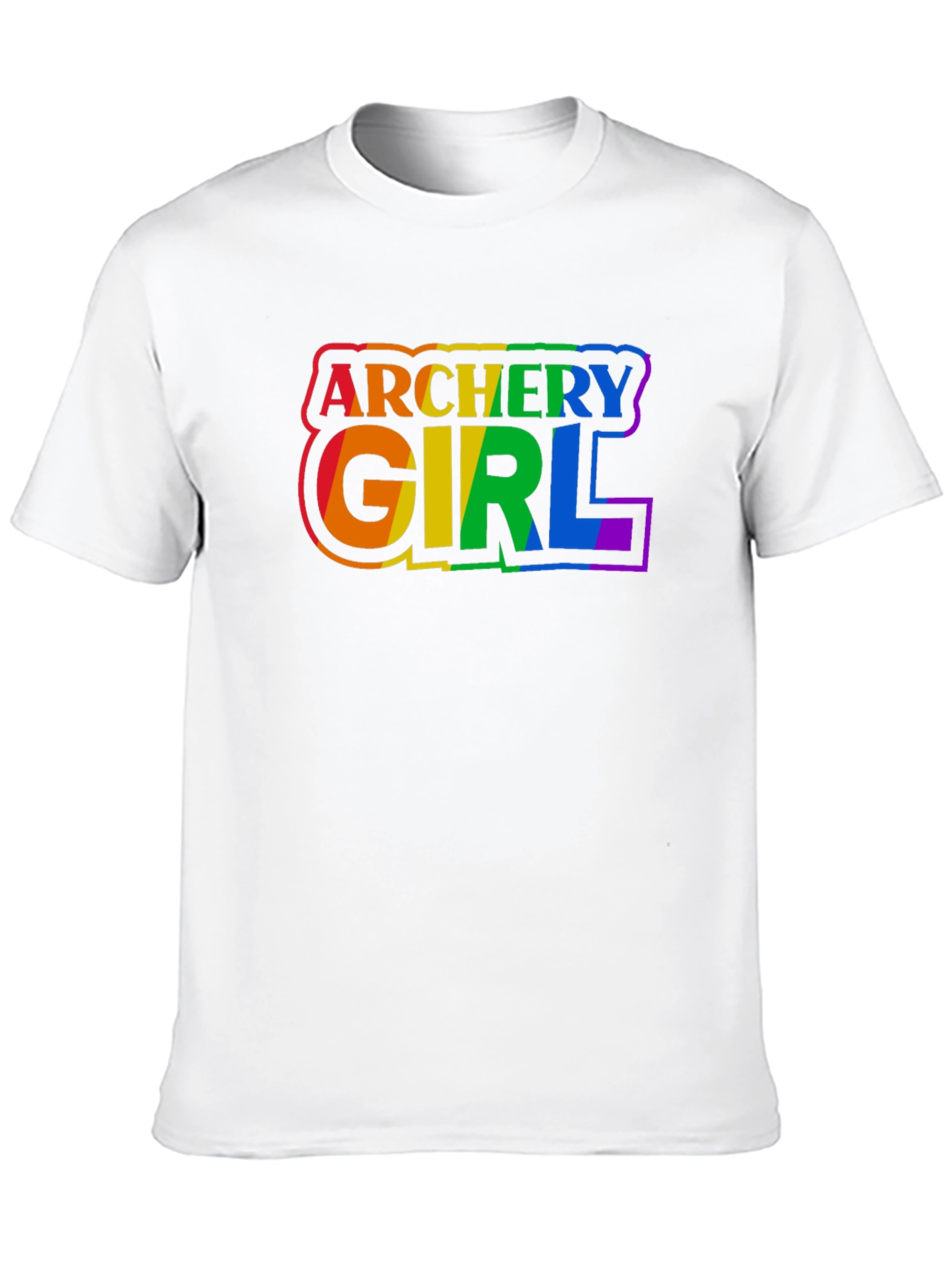 Archery Girl Pride T-Shirt - Rainbow Graphic Tee