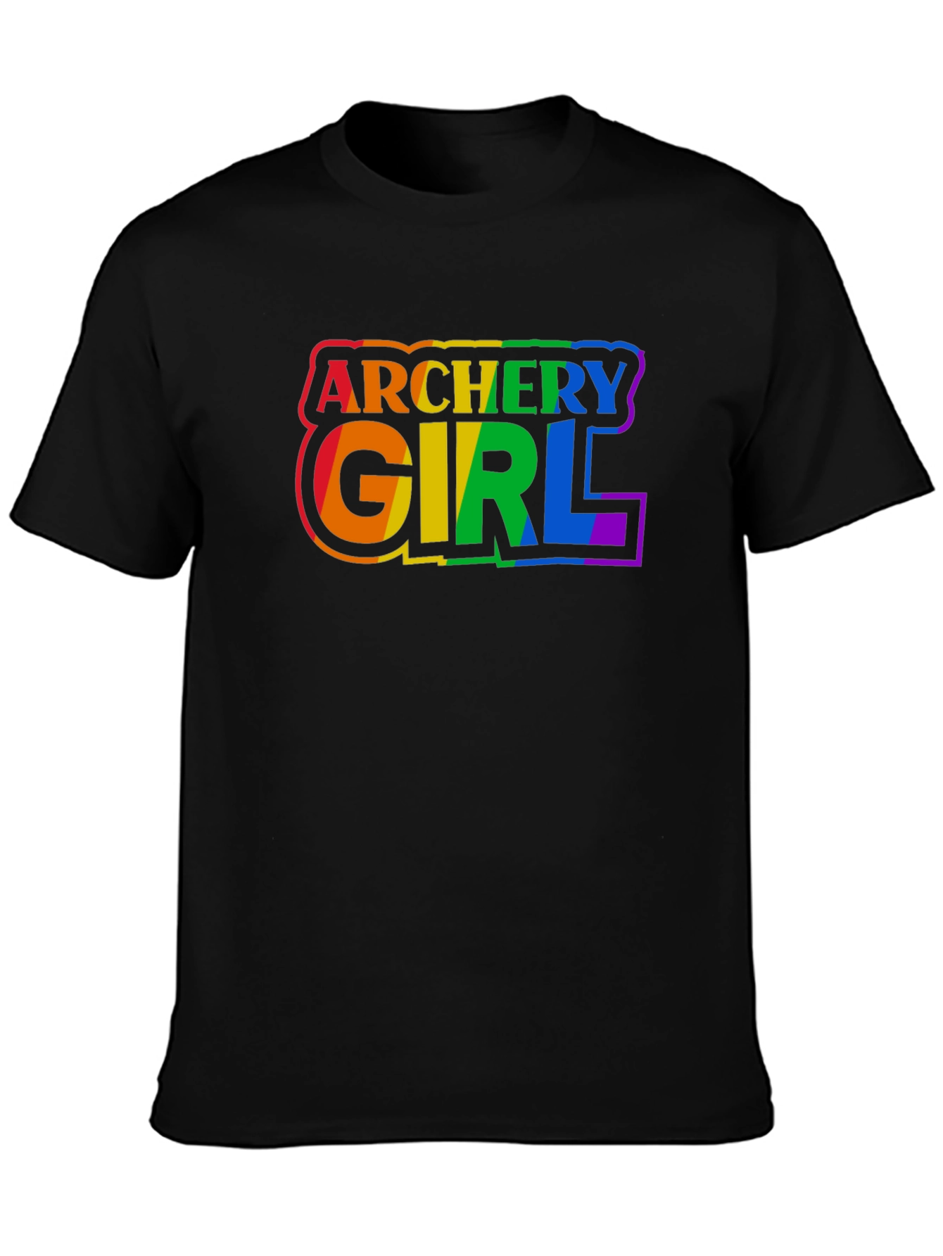 Archery Girl Pride T-Shirt - Rainbow Graphic Tee