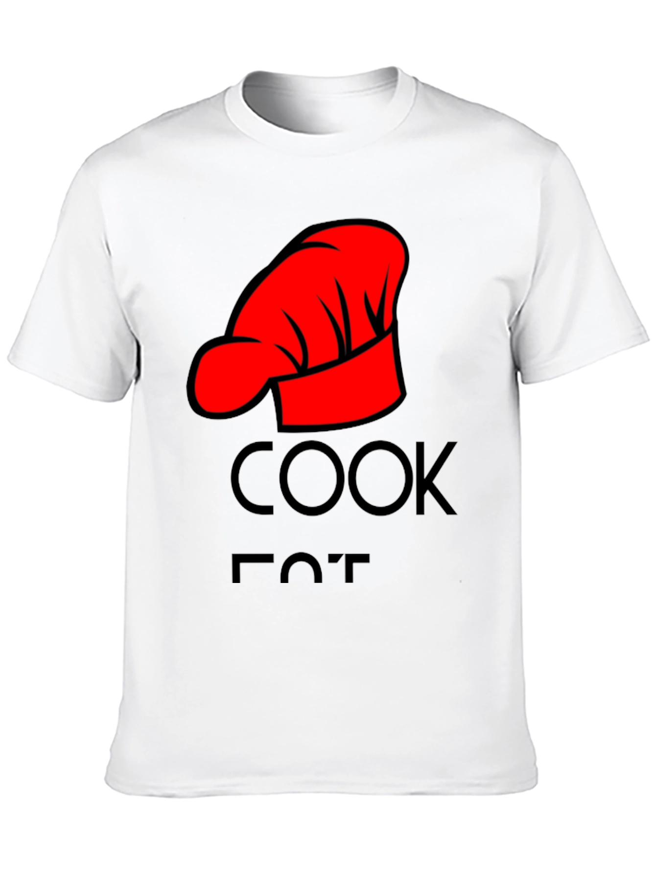 Cook Hat Graphic Tee - Black Cotton Comfort