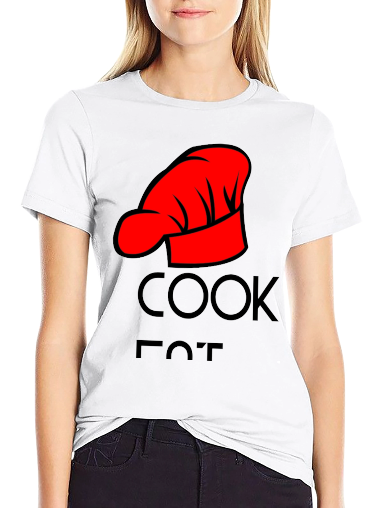 Cook Hat Graphic Tee - Black Cotton Comfort