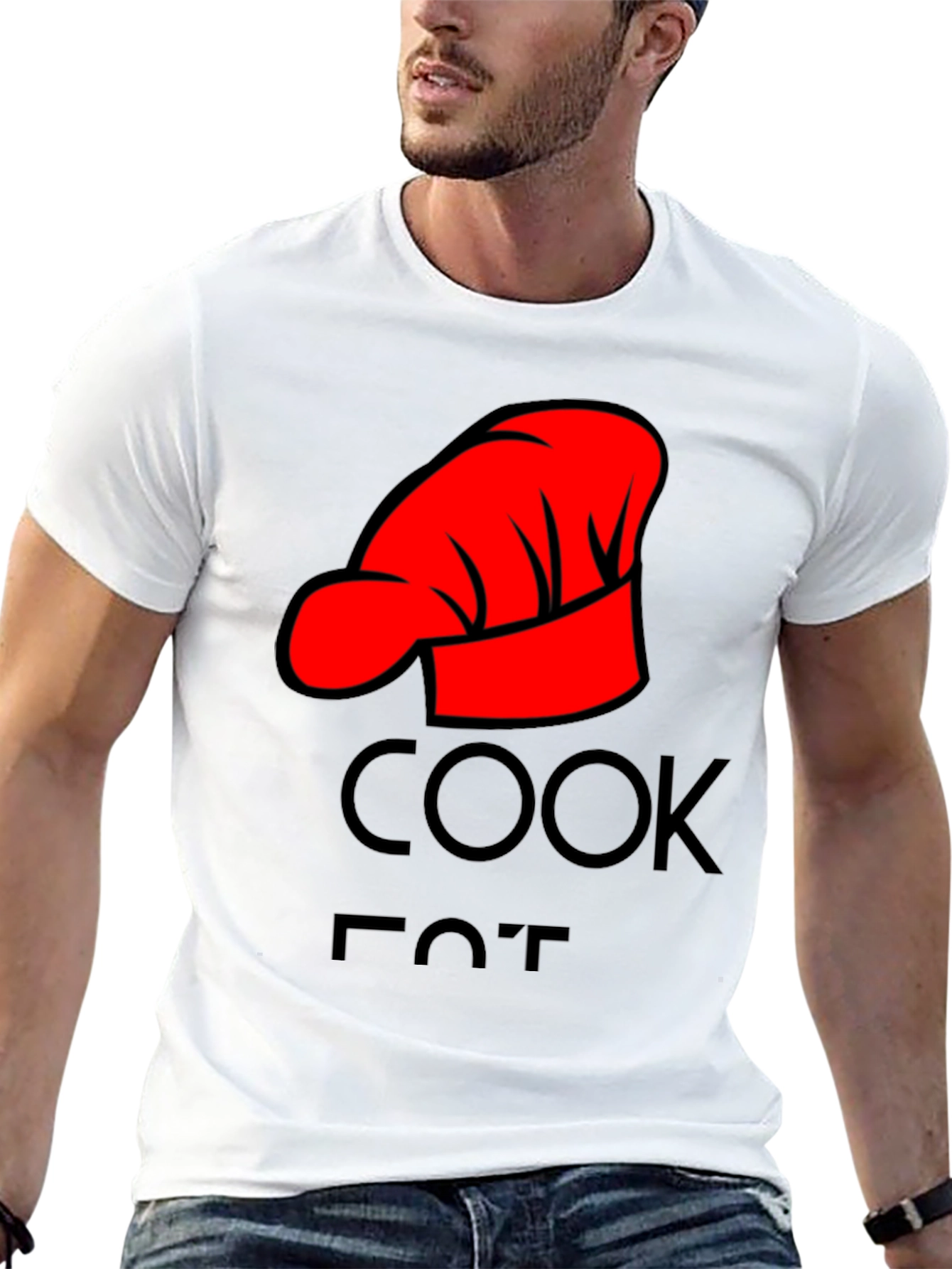 Cook Hat Graphic Tee - Black Cotton Comfort