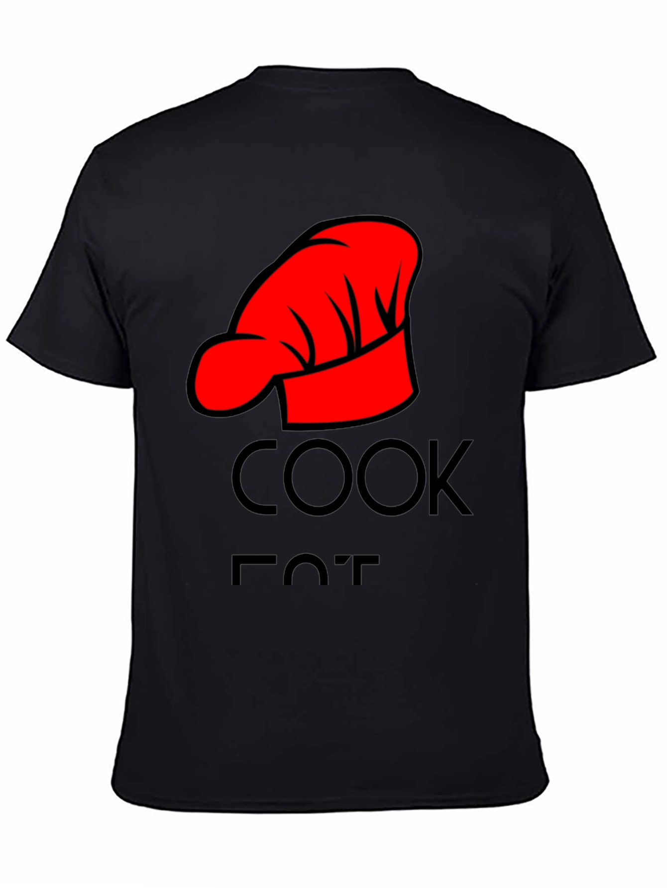 Cook Hat Graphic Tee - Black Cotton Comfort