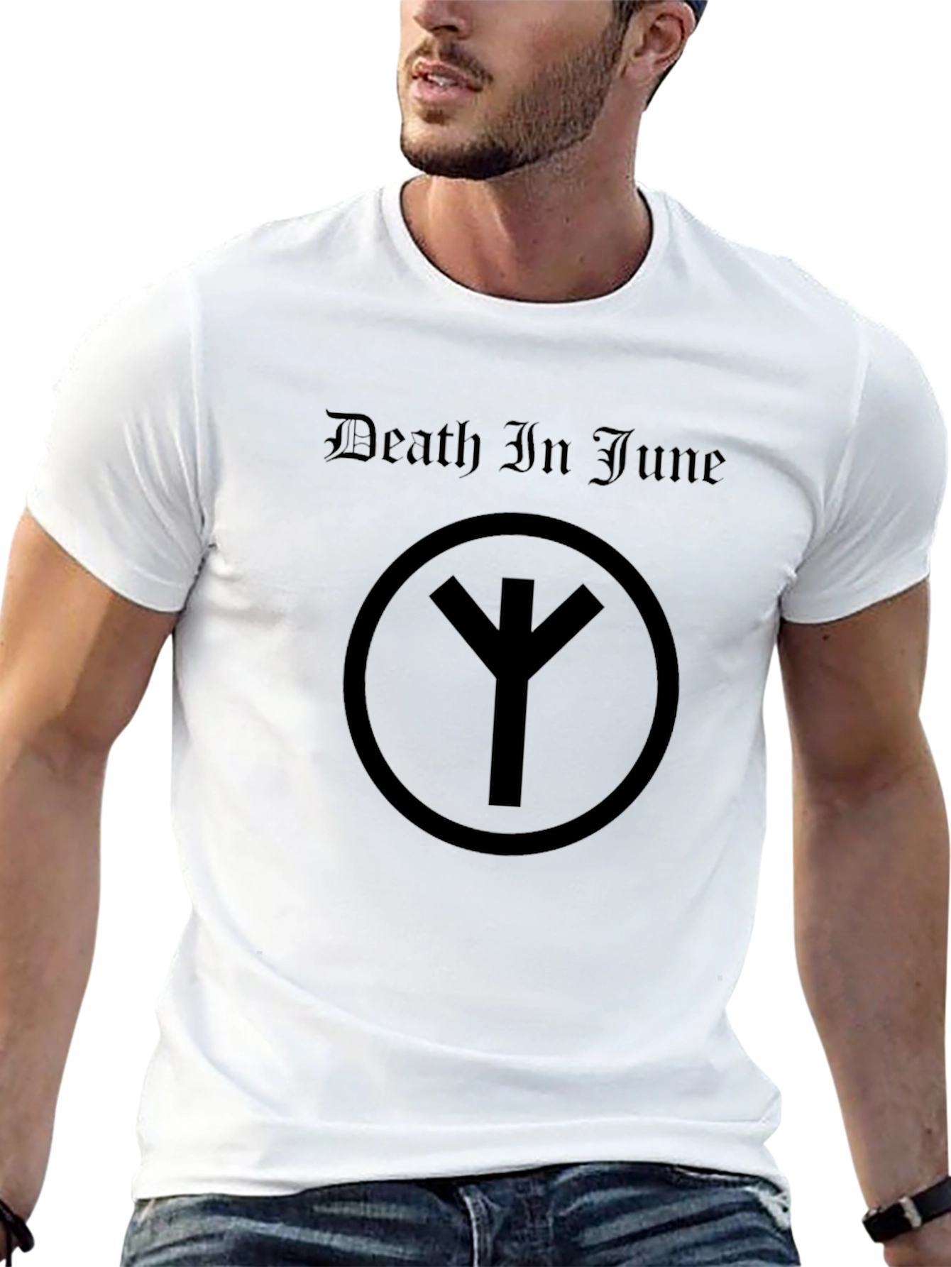 Death In June Black T-Shirt Occult Rune Graphic Tee