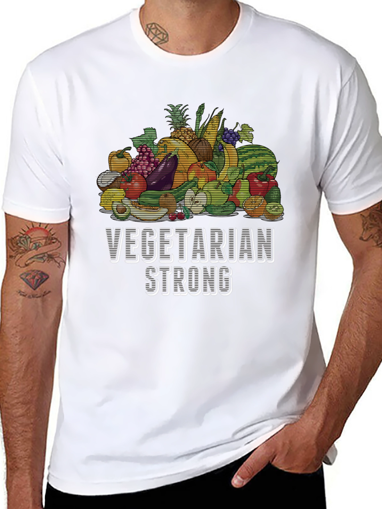 Vegetarian Strong T-Shirt - Vegan Graphic Tee