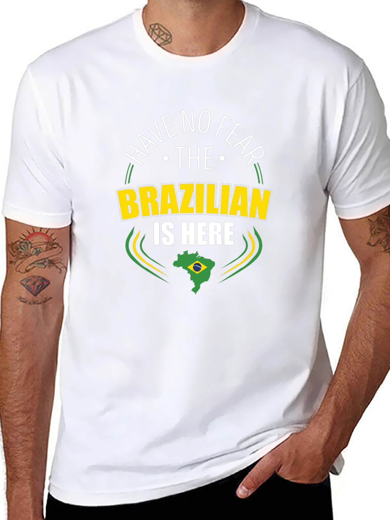 Have No Fear The Brazilian is Here Black T-Shirt