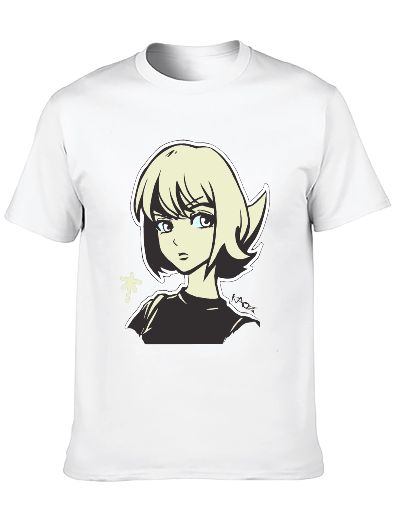 Anime Girl Graphic Tee - Casual Black T-Shirt