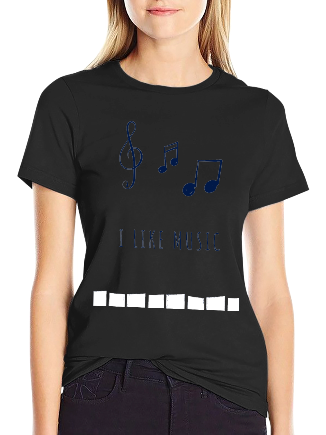 I Like Music Black Graphic Tee