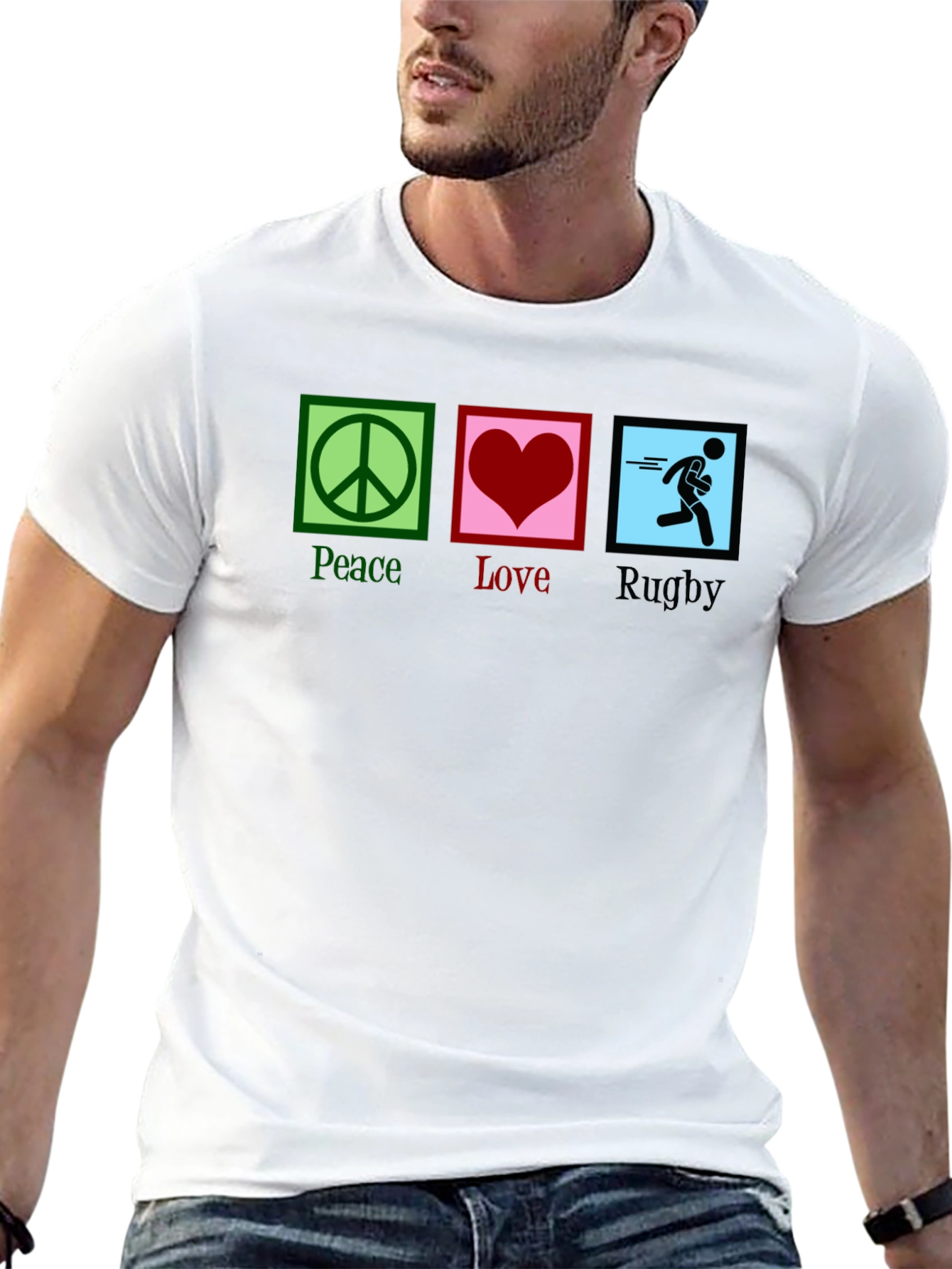 Peace Love Rugby Graphic Tee