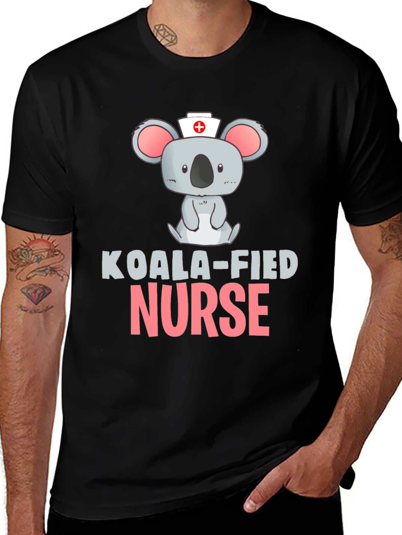 Koala-fied Nurse Black T-Shirt