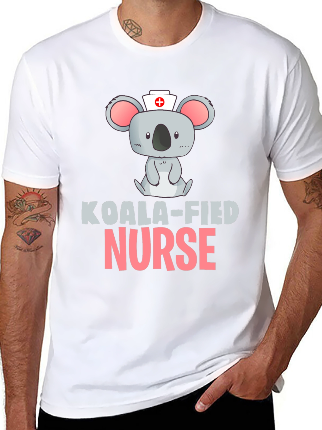 Koala-fied Nurse Black T-Shirt