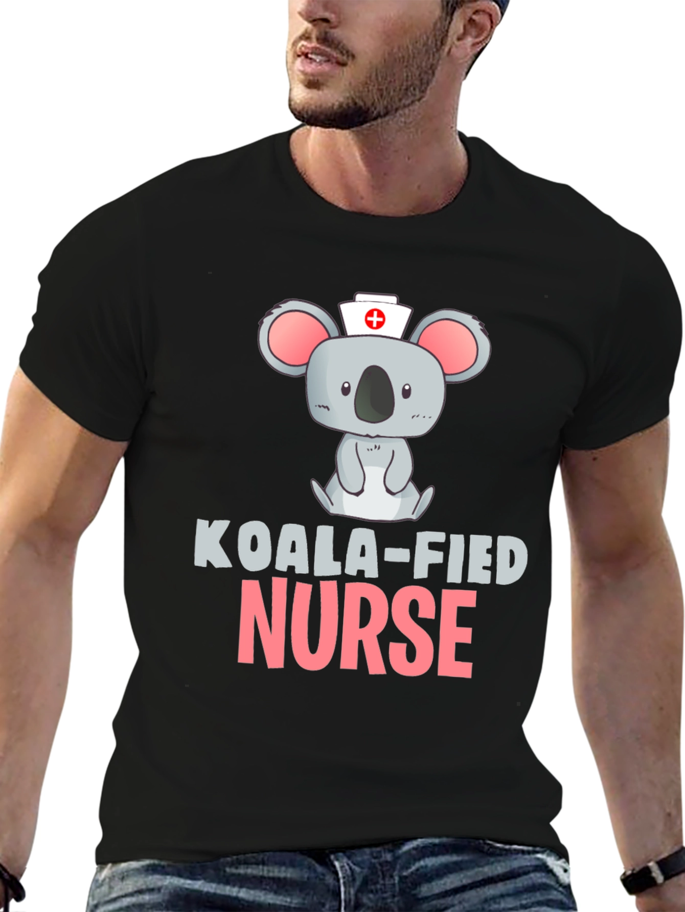 Koala-fied Nurse Black T-Shirt