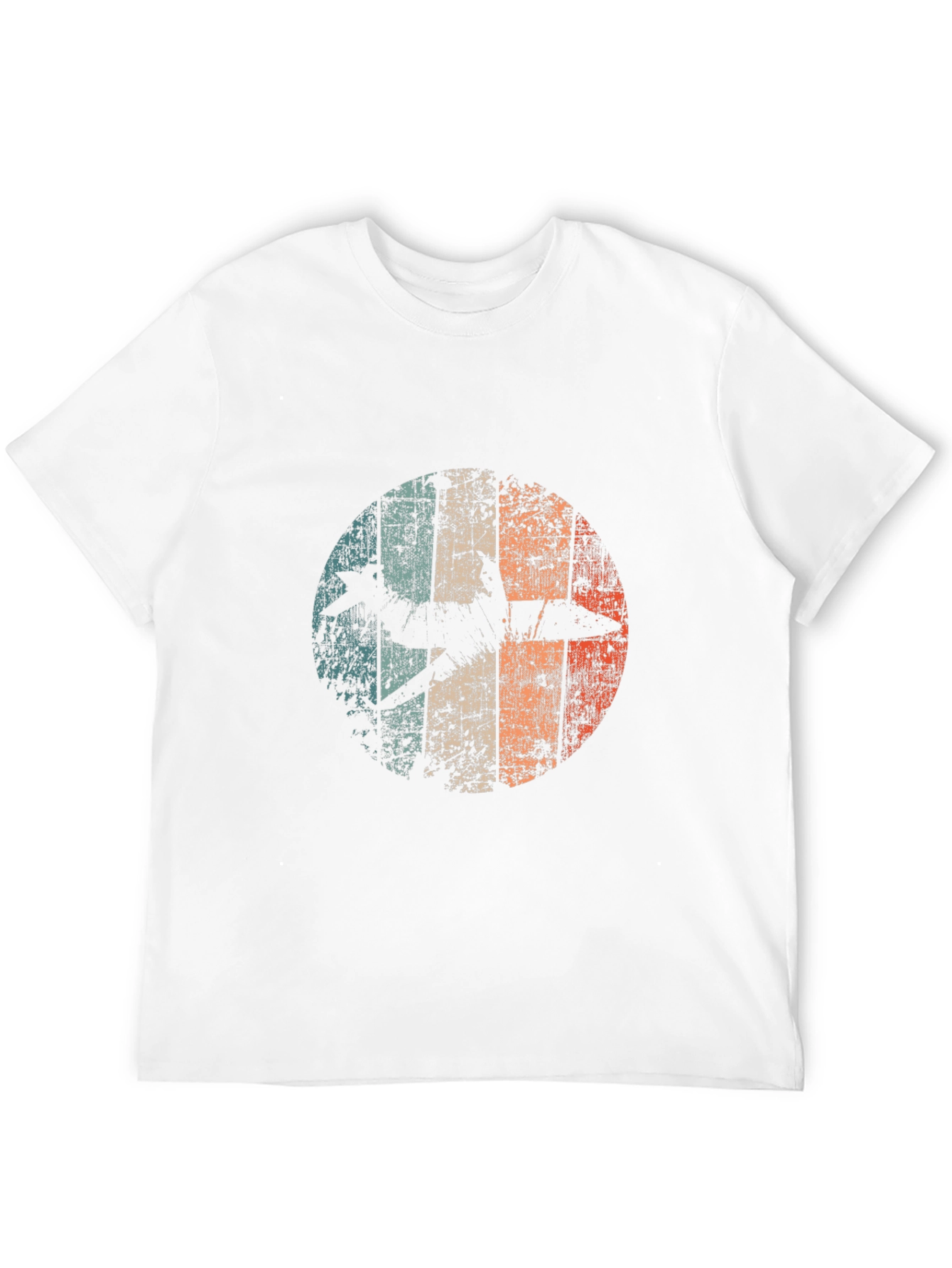 Retro Airplane Graphic Tee - Black Cotton Blend