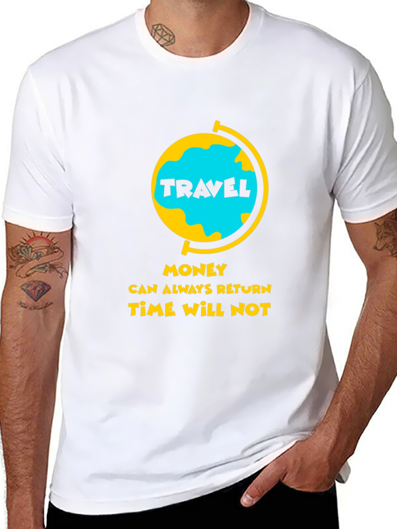 Travel Globe Graphic Tee - Time Will Not