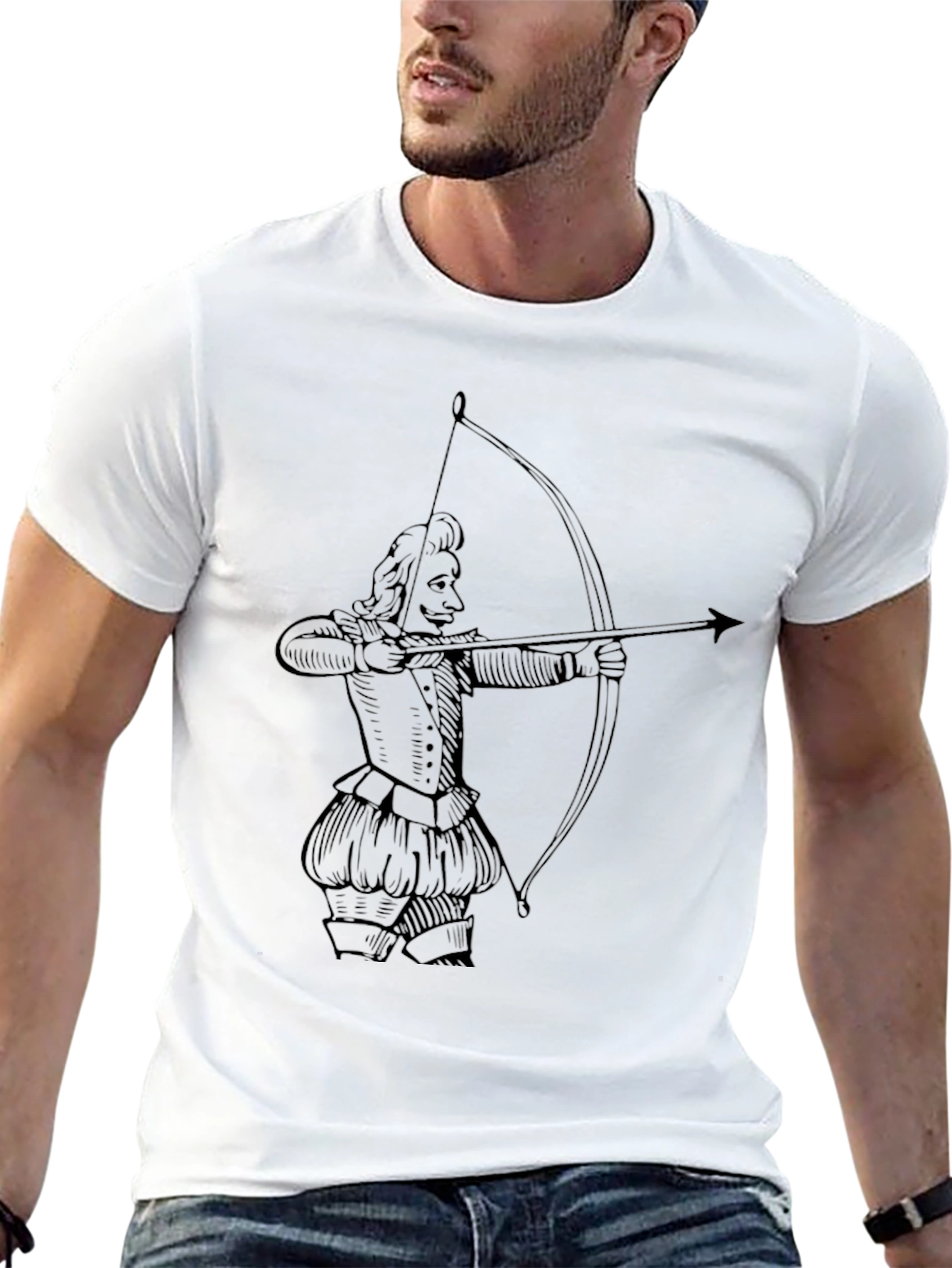 Archer Graphic Tee - Black Cotton T-Shirt