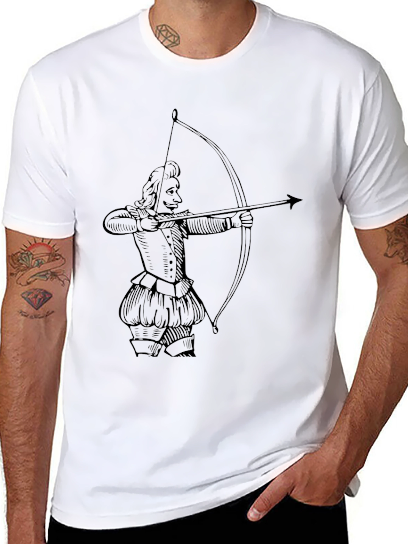Archer Graphic Tee - Black Cotton T-Shirt
