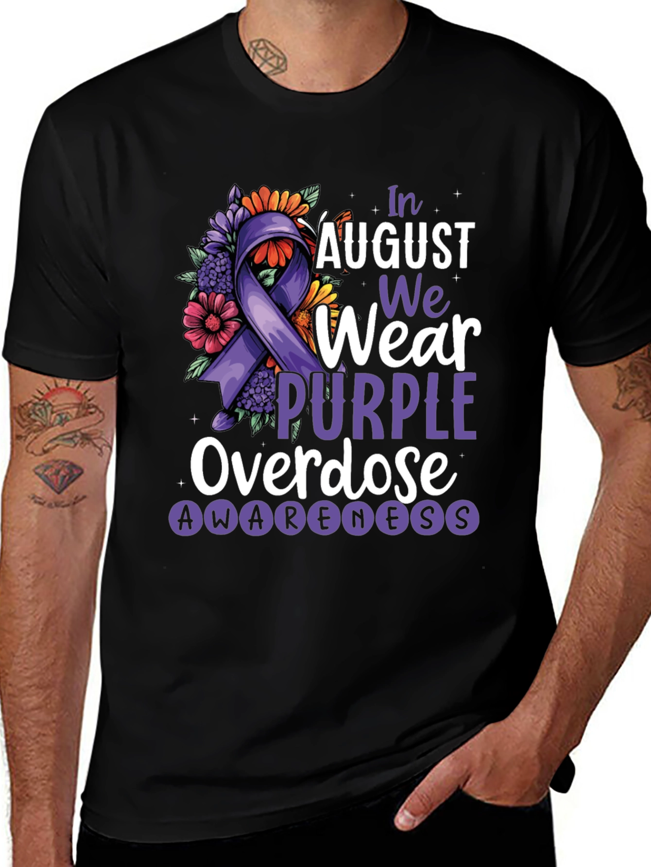 In August We Wear Purple Overdose Awareness T-Shirt