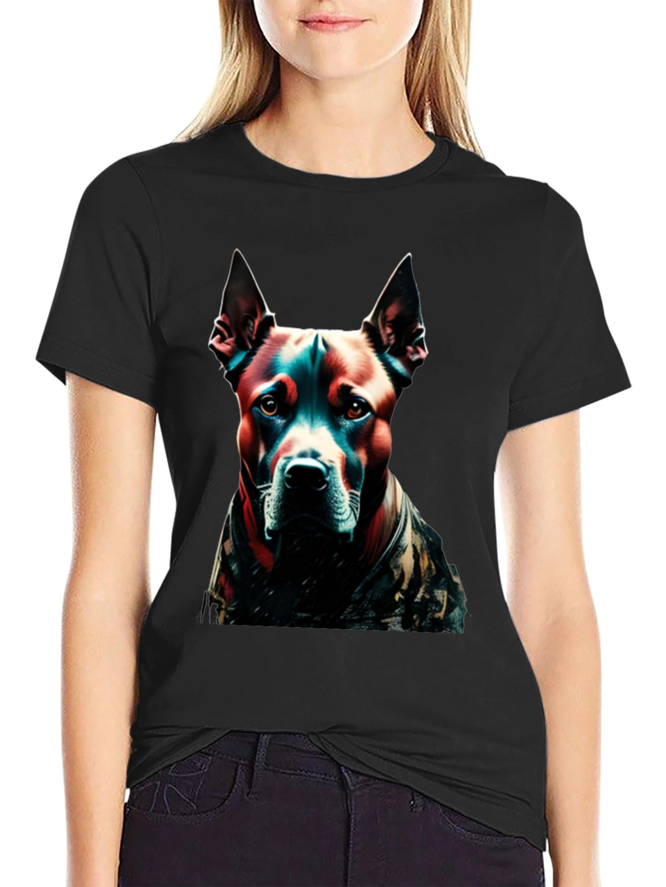 Cool Dog Graphic Tee - Black Cotton Blend