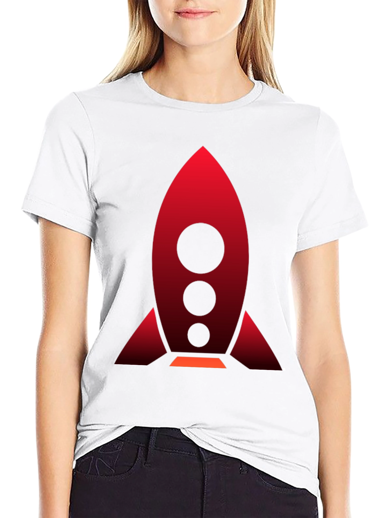 Rocket Graphic Black T-Shirt | Bold Space Design