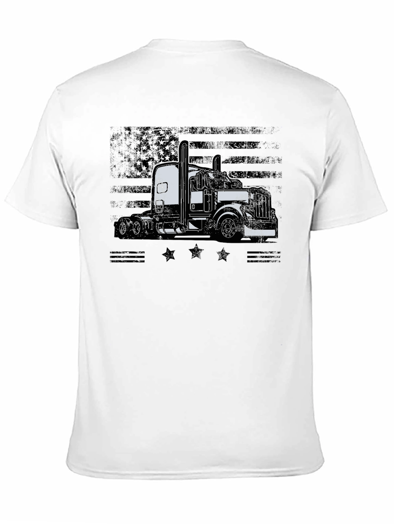 American Flag Trucker Graphic T-Shirt