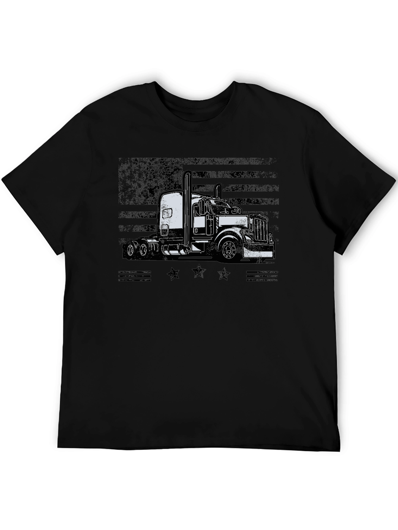 American Flag Trucker Graphic T-Shirt