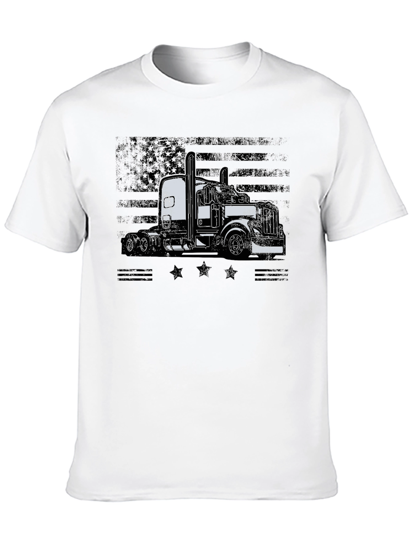 American Flag Trucker Graphic T-Shirt