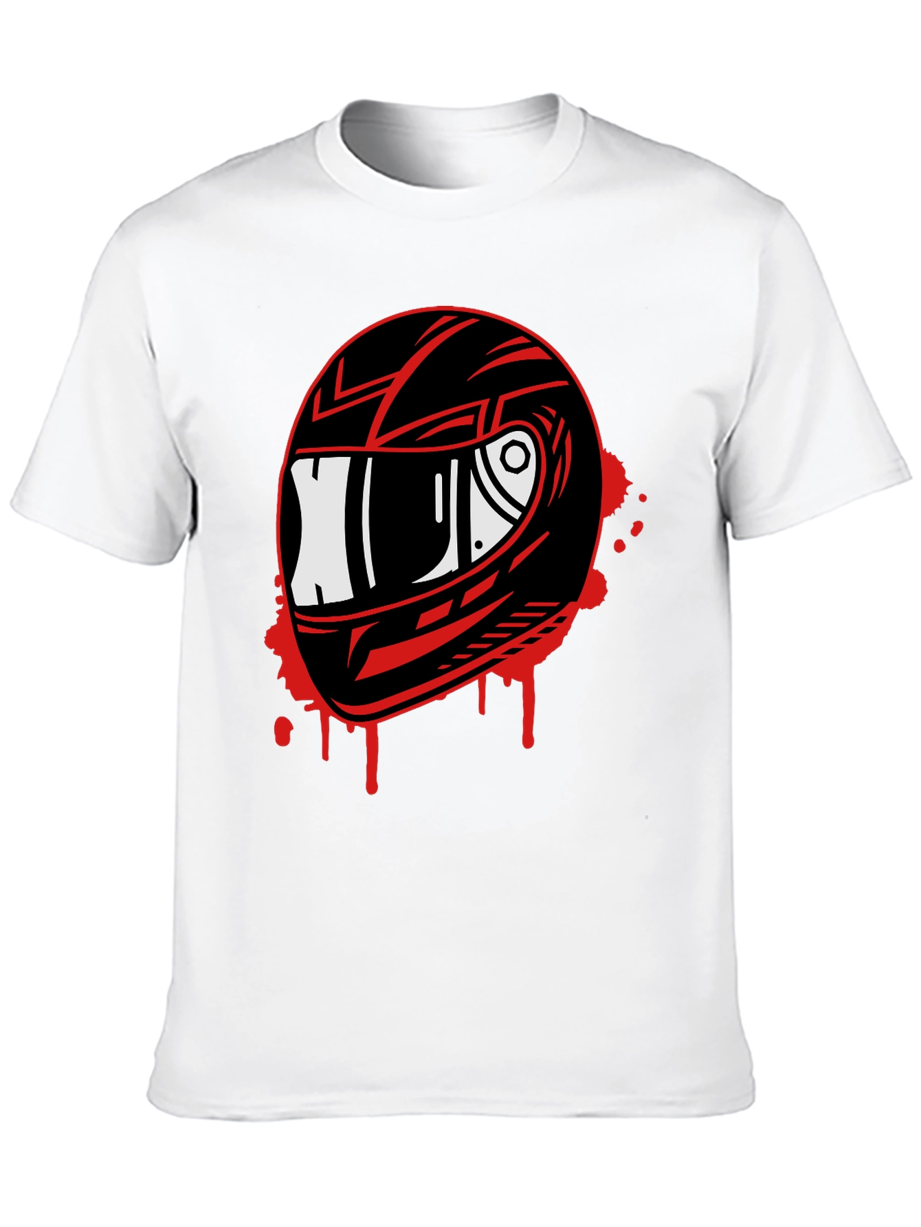 Motorcycle Helmet Graphic Tee - Black